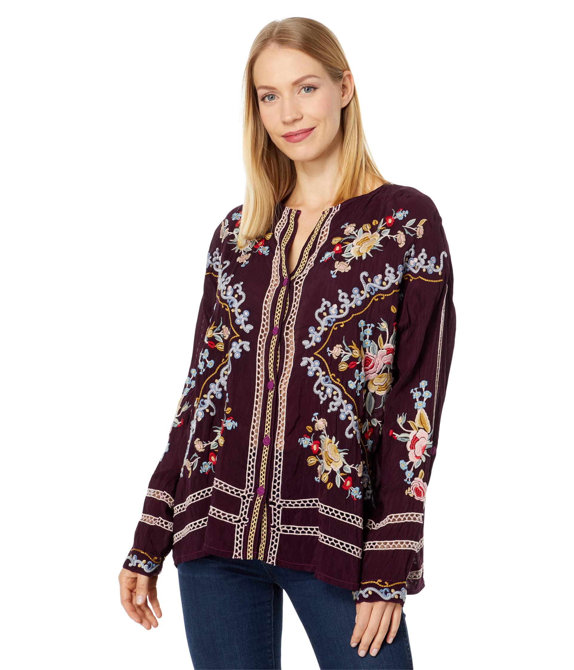 Johnny Was Carmen Blouse in Red Lyst