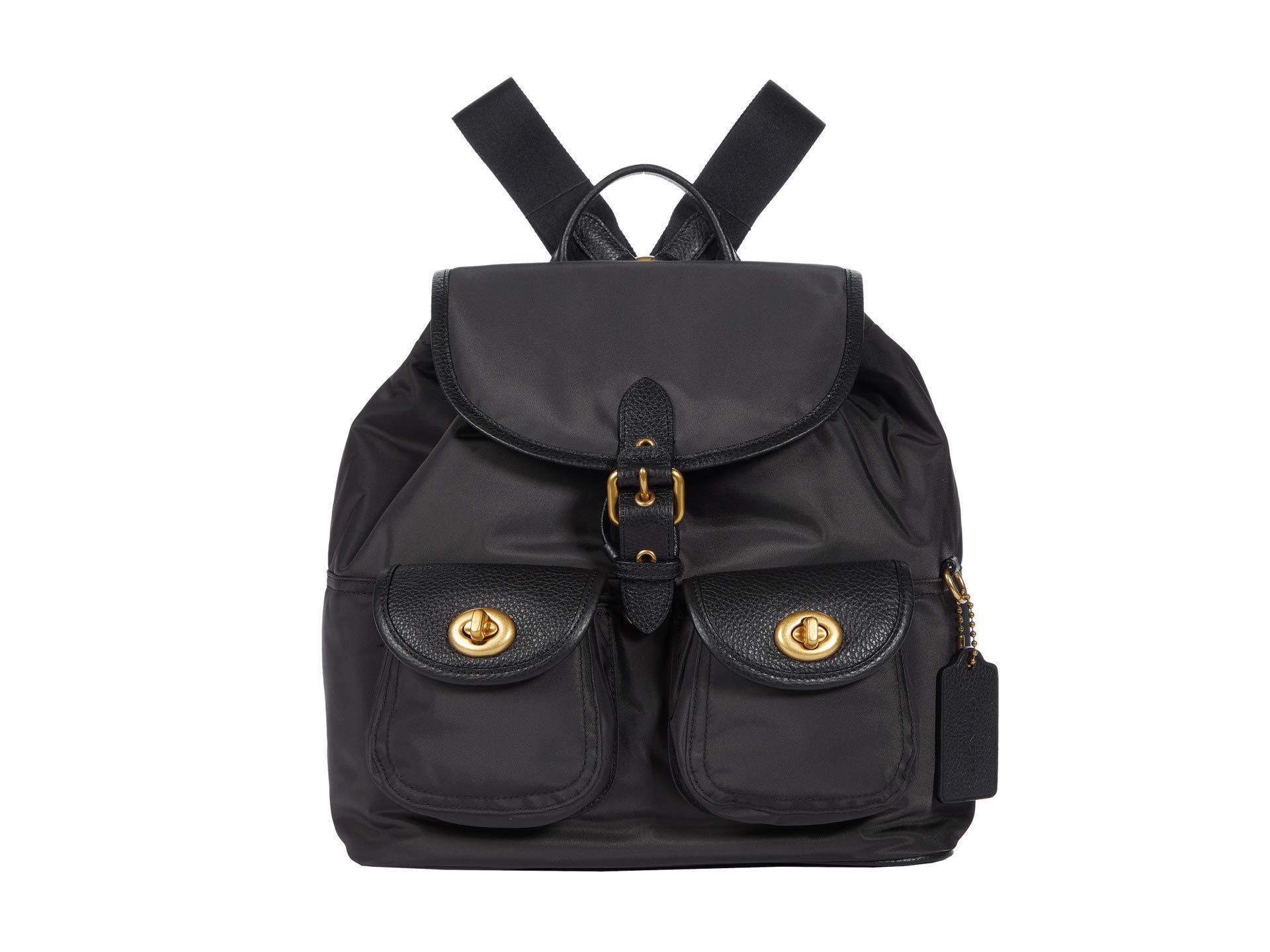 COACH Synthetic Nylon Cargo Backpack in Black Lyst