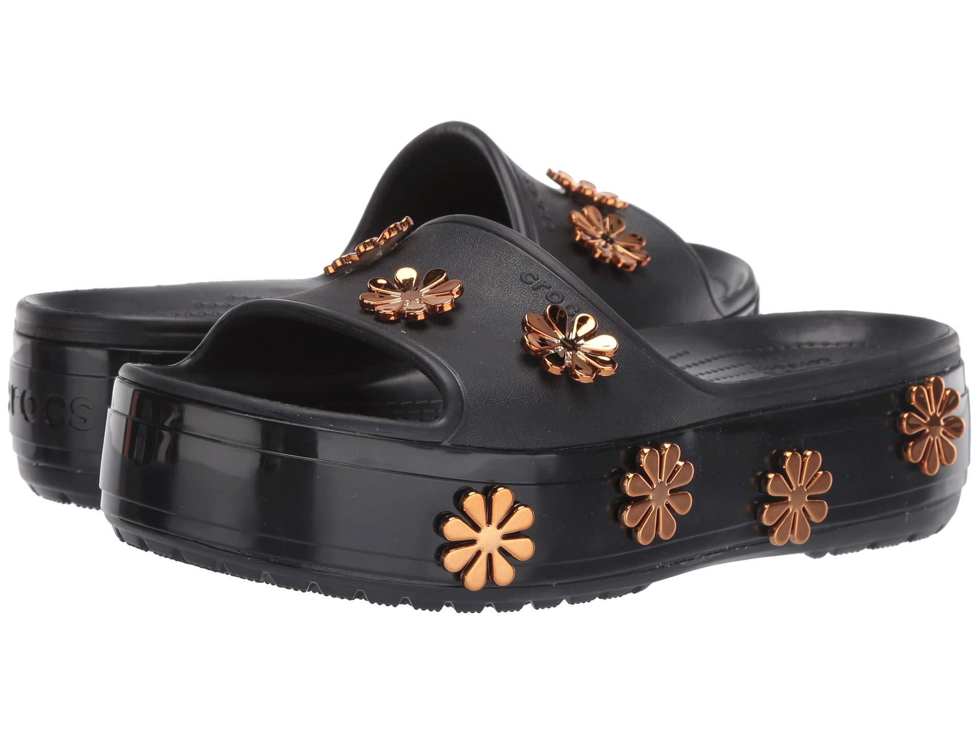 Crocs™ Metallic Blooms Black Slide |