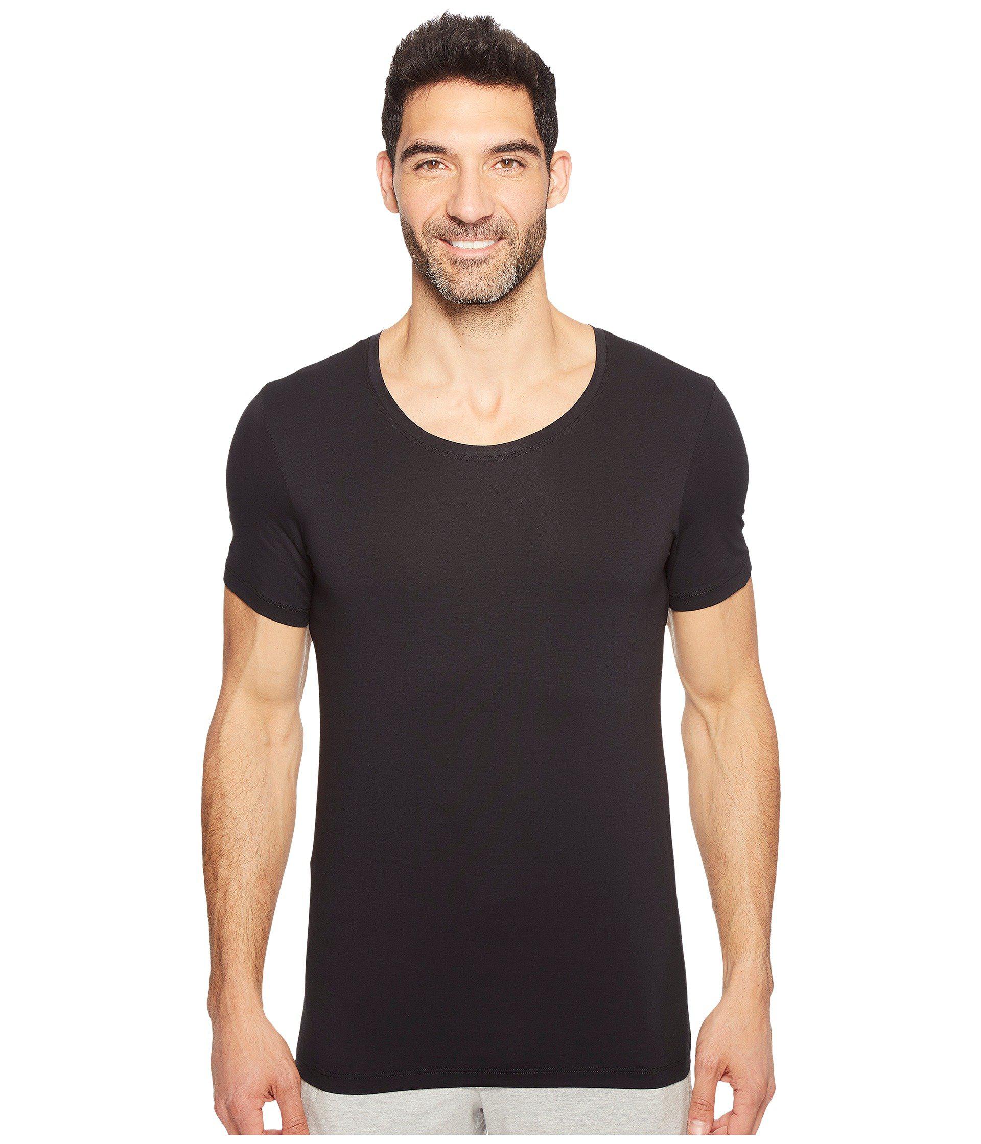 Hanro Cotton Superior Short Sleeve Crew Neck Shirt in Black for Men - Lyst