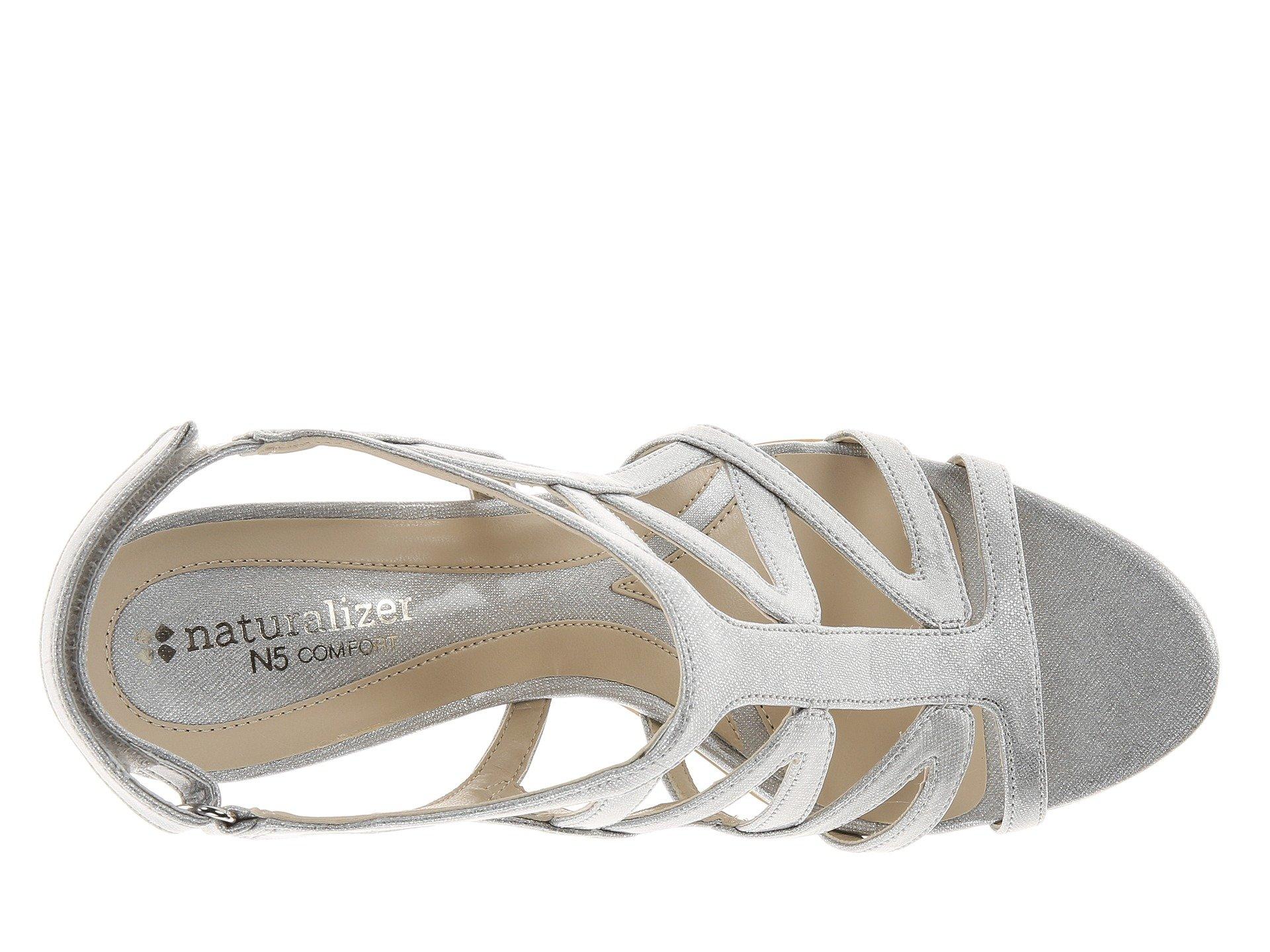 Details about   Naturalizer Women's Danya Dress Sandal  9 Wide Silver Crosshatch 