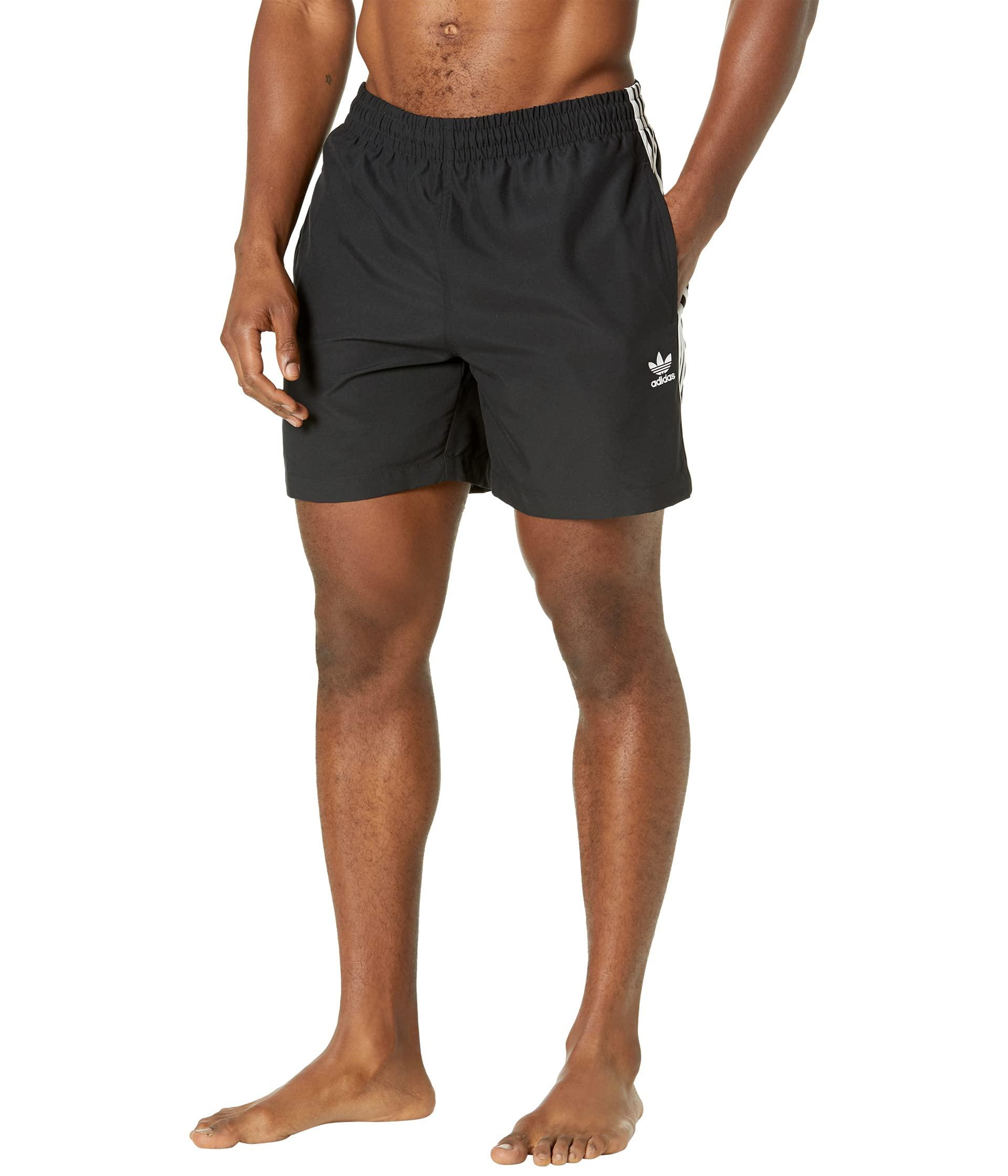 adidas Originals Synthetic 3-stripes Swim Shorts in Black for Men - Lyst