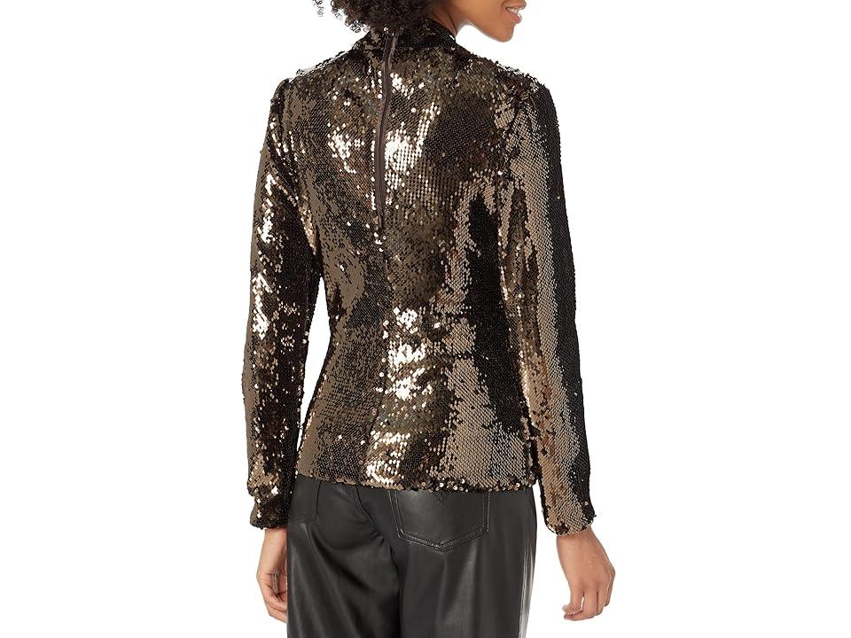 テッドベーカー Ted Baker Lovato Sequin Top レディース シャツ トップス ダークブラウン Ted Baker Long-sleeved tops for Women | Online Sale up to 83