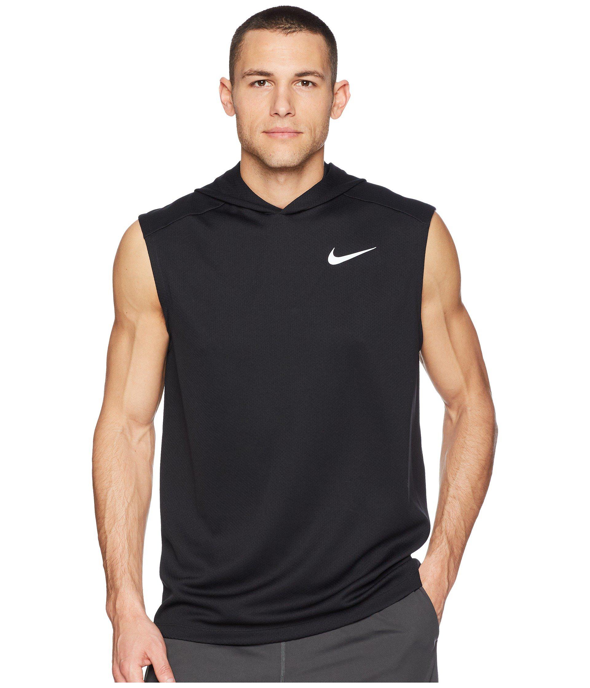 nike sleeveless running hoodie
