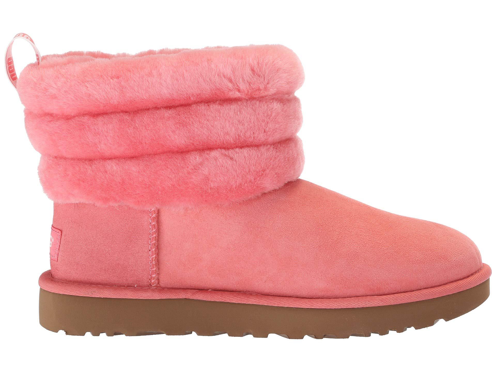 UGG Suede Fluff Mini Quilted Boots Lantana in Pink - Lyst