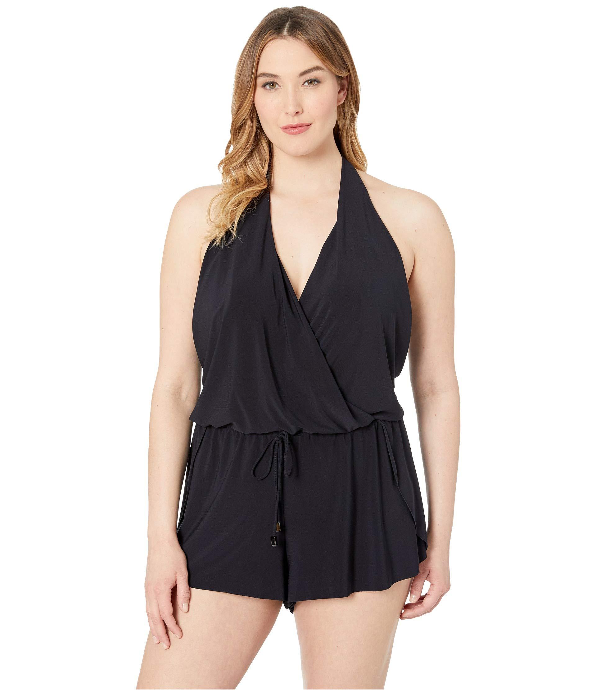 Magicsuit Synthetic Plus Size Solid Bianca Romper One-piece in Black - Lyst