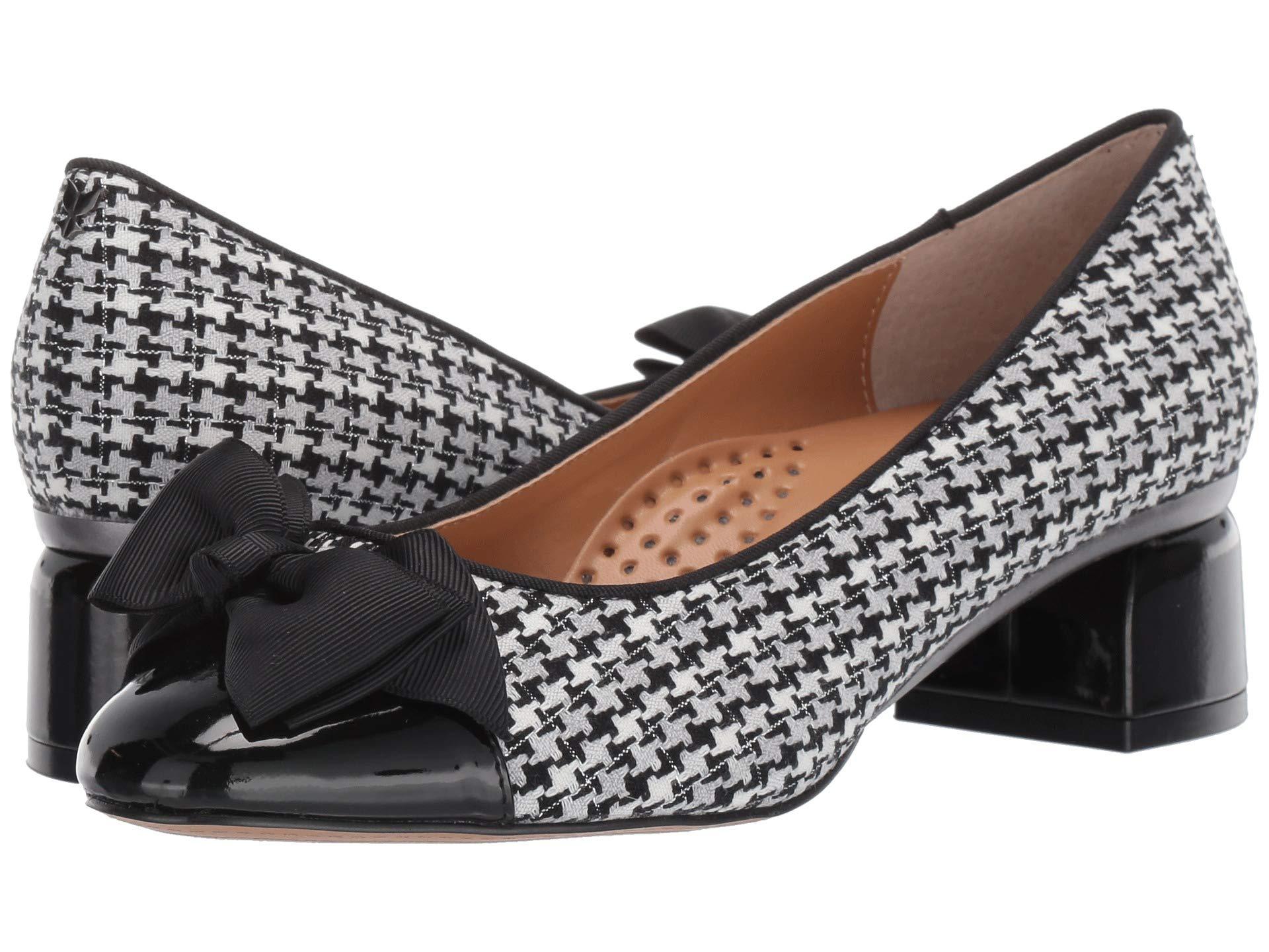 J. Reneé Synthetic J Renee Gelar Houndstooth Bow Block Heel Pumps in