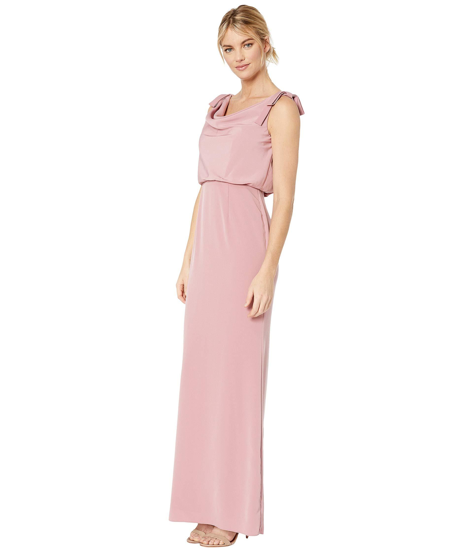 Adrianna Papell Cowl Neck Crepe Evening Gown in Pink | Lyst