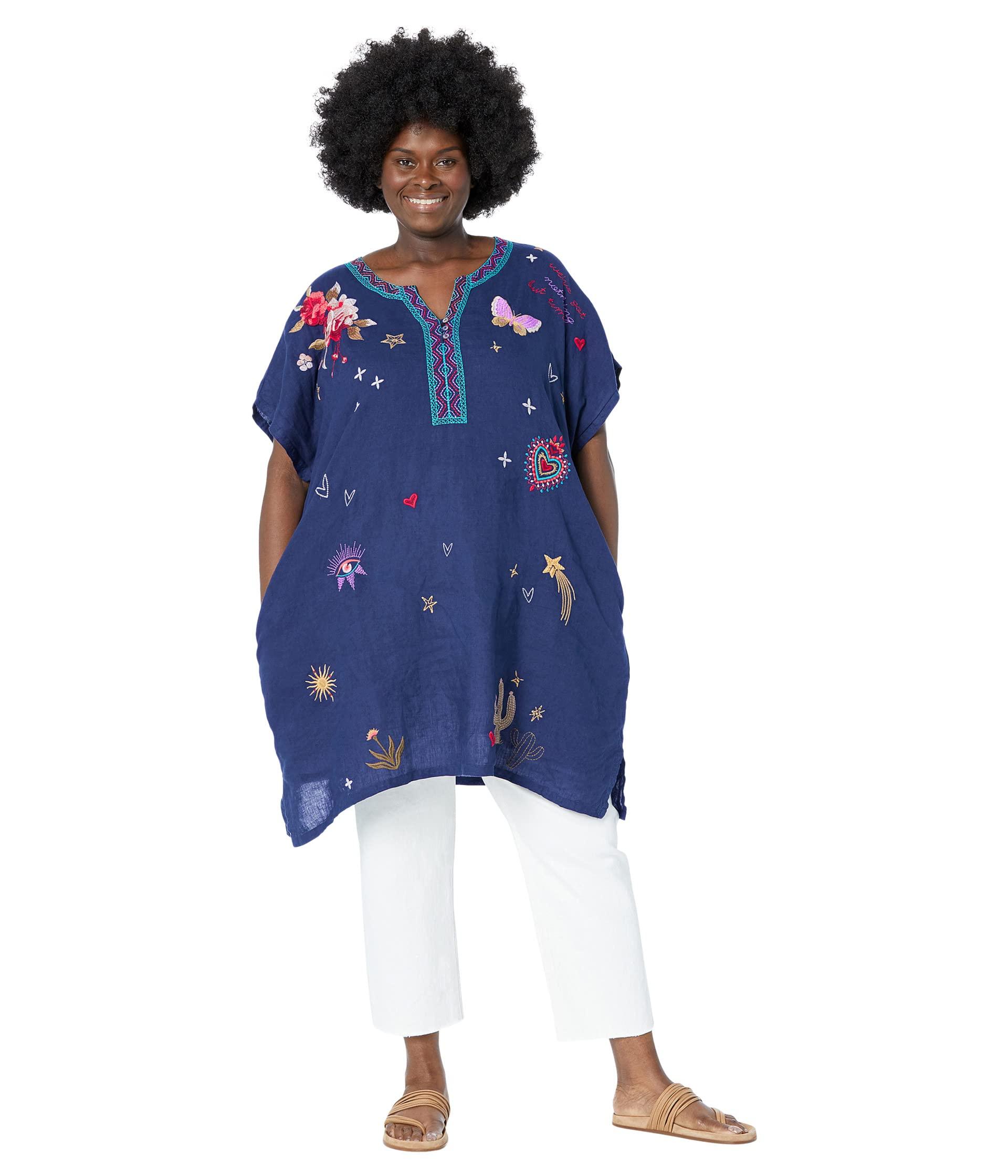 platform Fortrolig bjerg Johnny Was Plus Size Monroe Easy Button Tunic Dress in Blue | Lyst