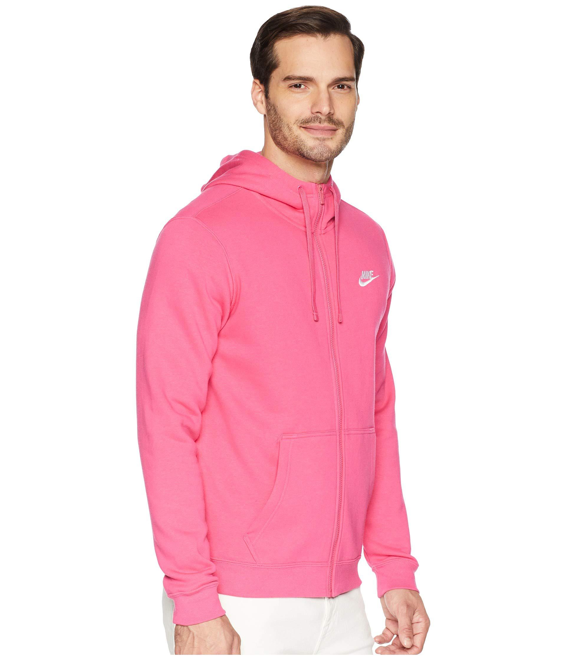 Nike Club Fleece Full-zip Hoodie (watermelon/watermelon/white) Men's Fleece  in Pink for Men | Lyst