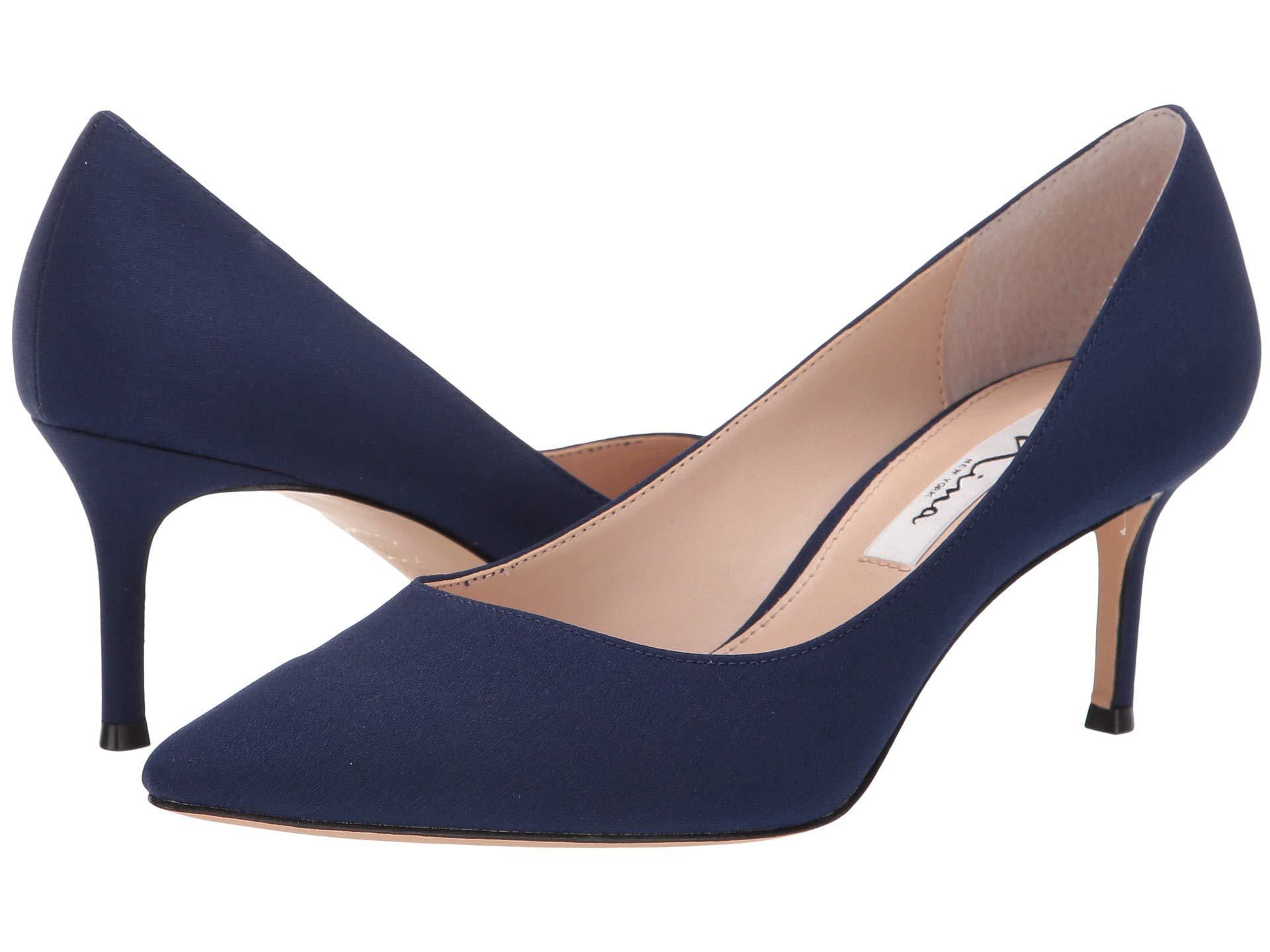 navy 2 inch heels