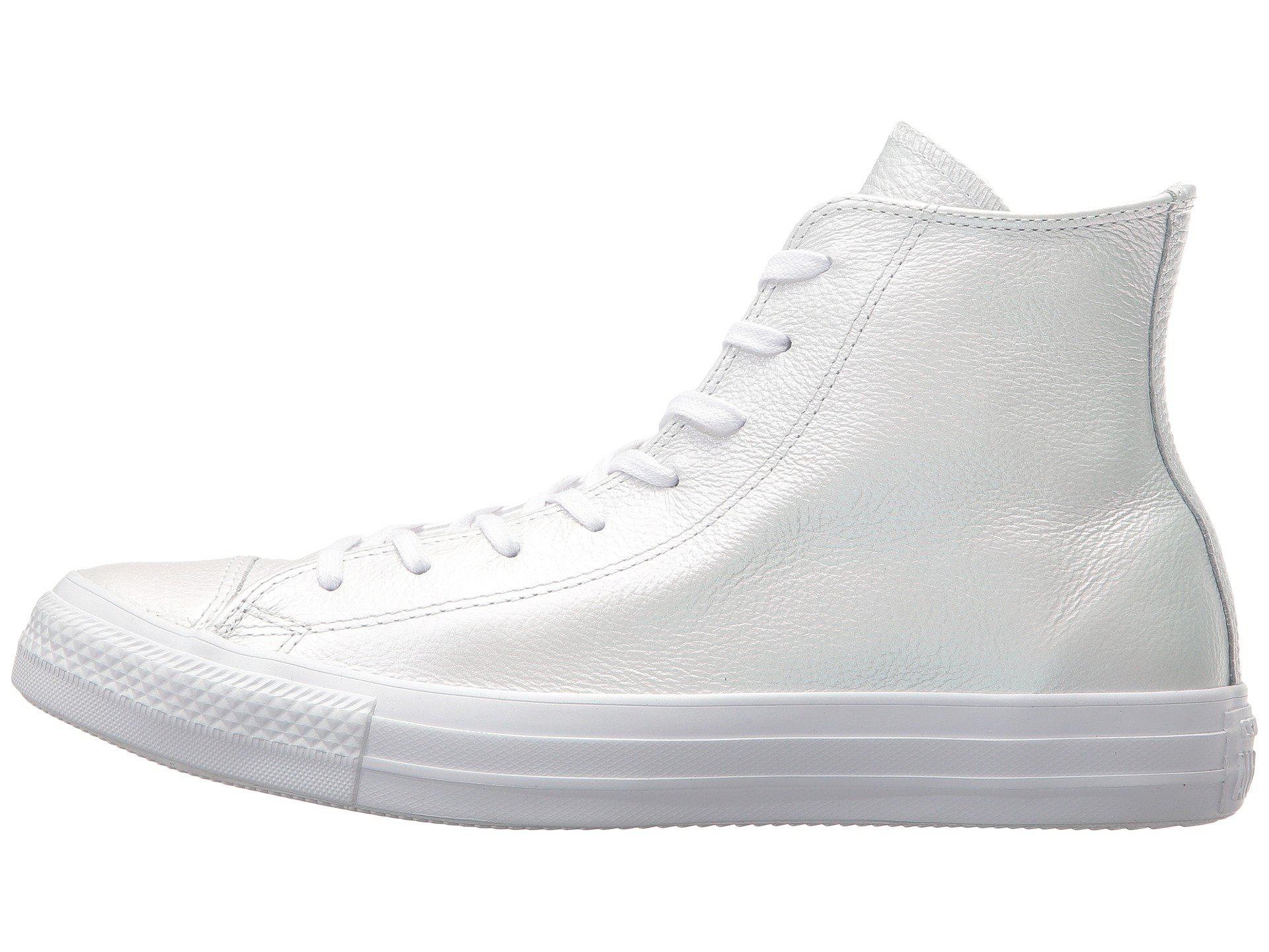 Converse Chuck Taylor® All Star® Iridescent Leather Hi in White - Lyst