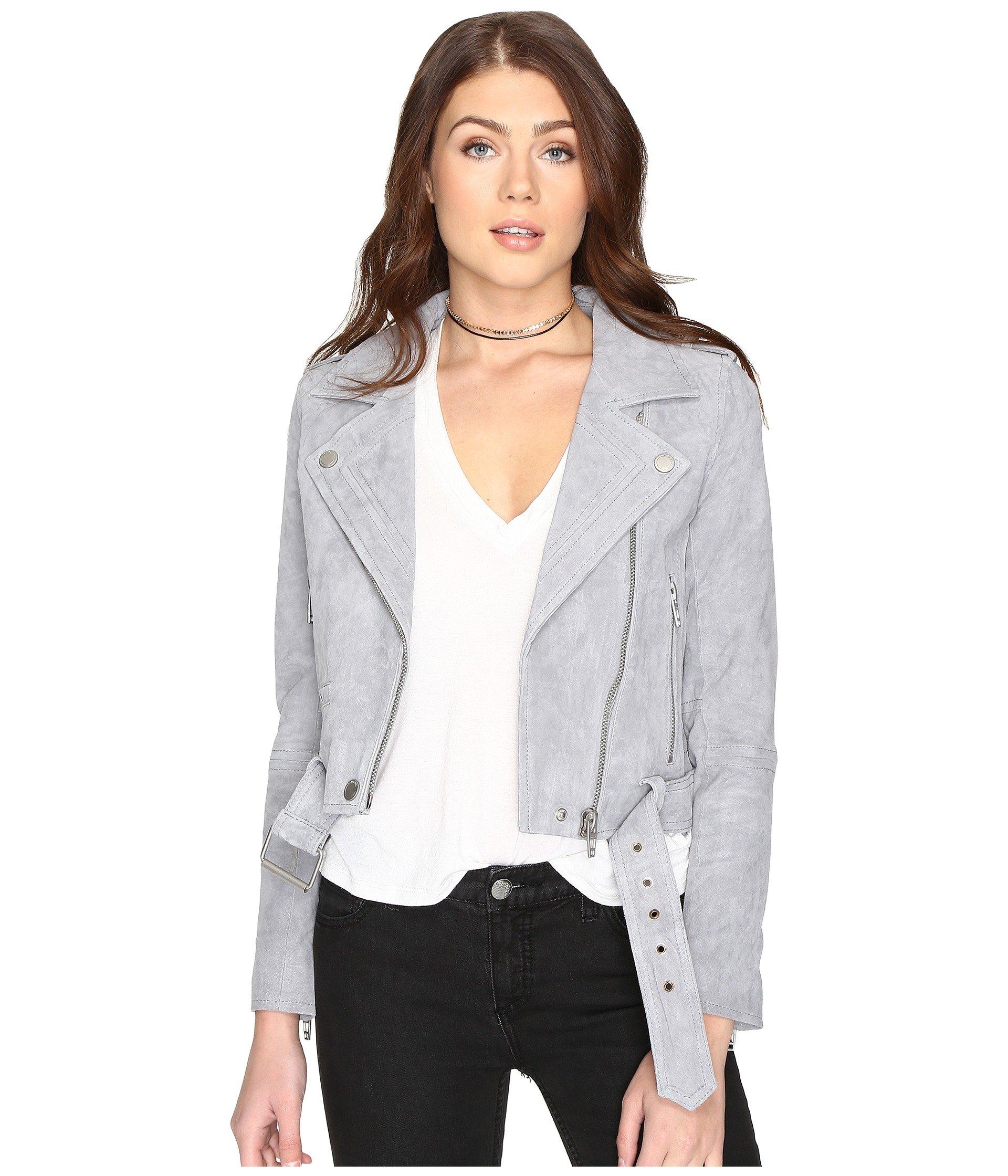 Blank NYC Suede Moto Jacket in Gray Lyst