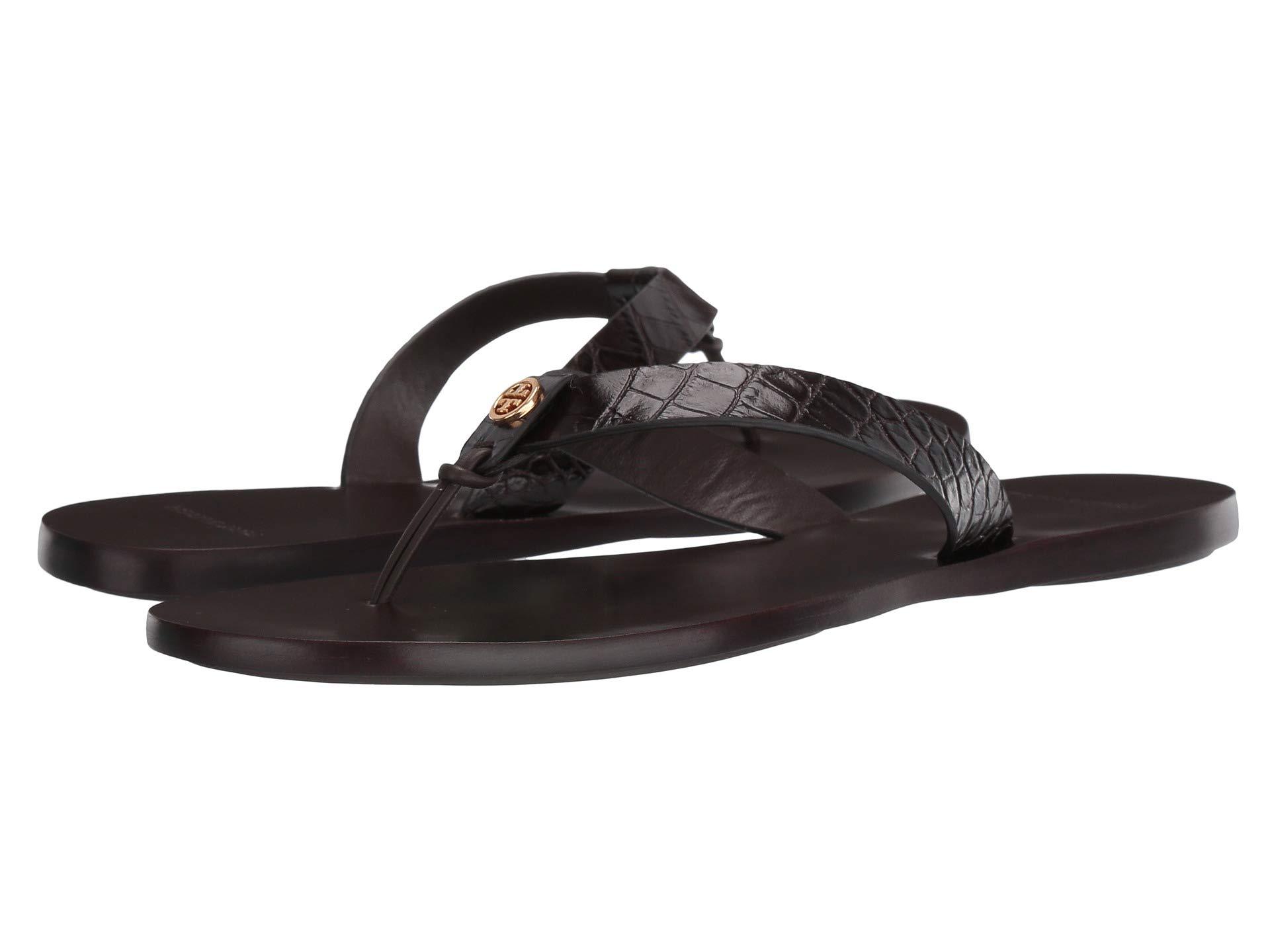 Tory Burch Leather Manon Thong Sandal in Brown - Lyst
