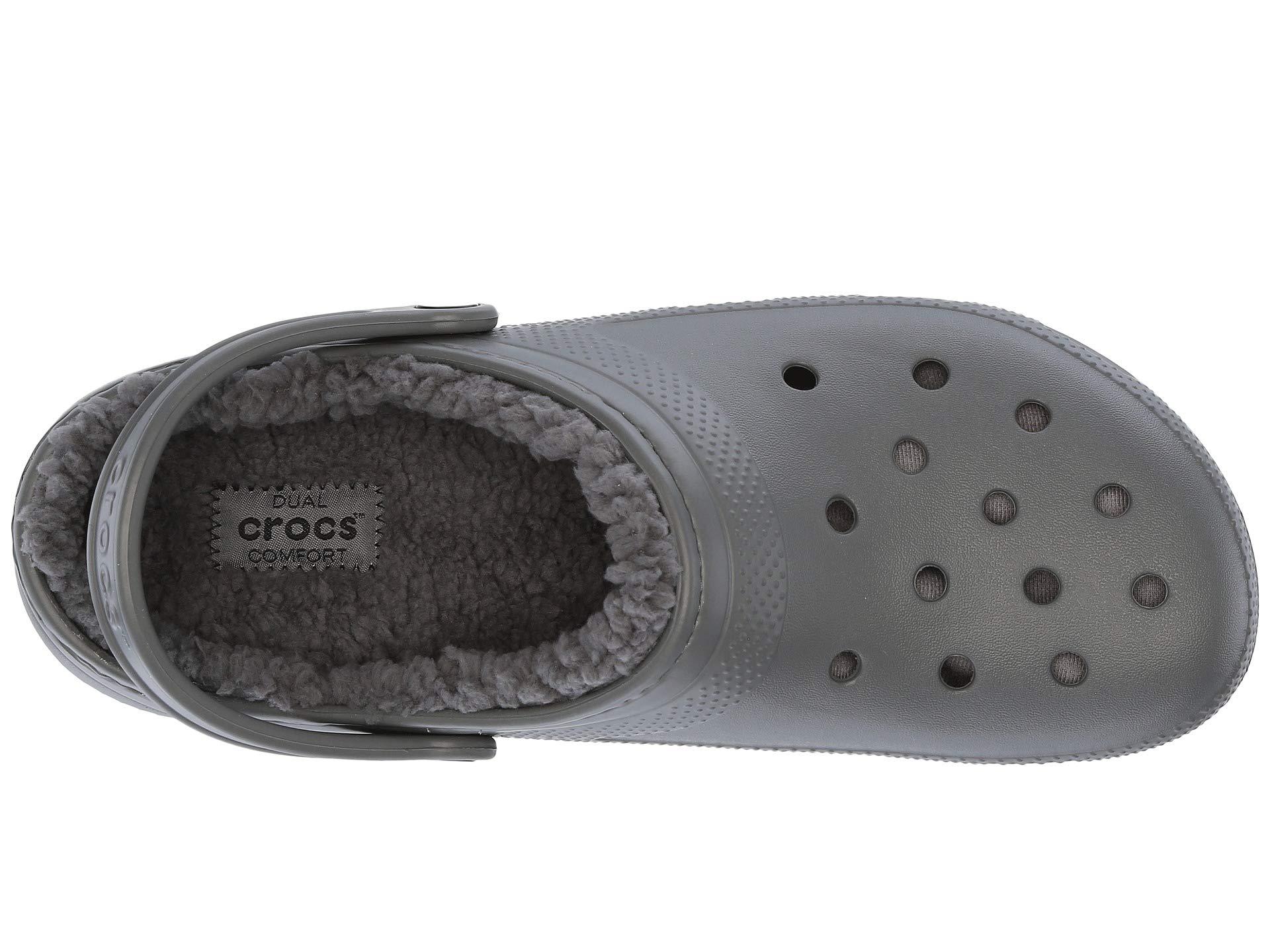 lined crocs grey