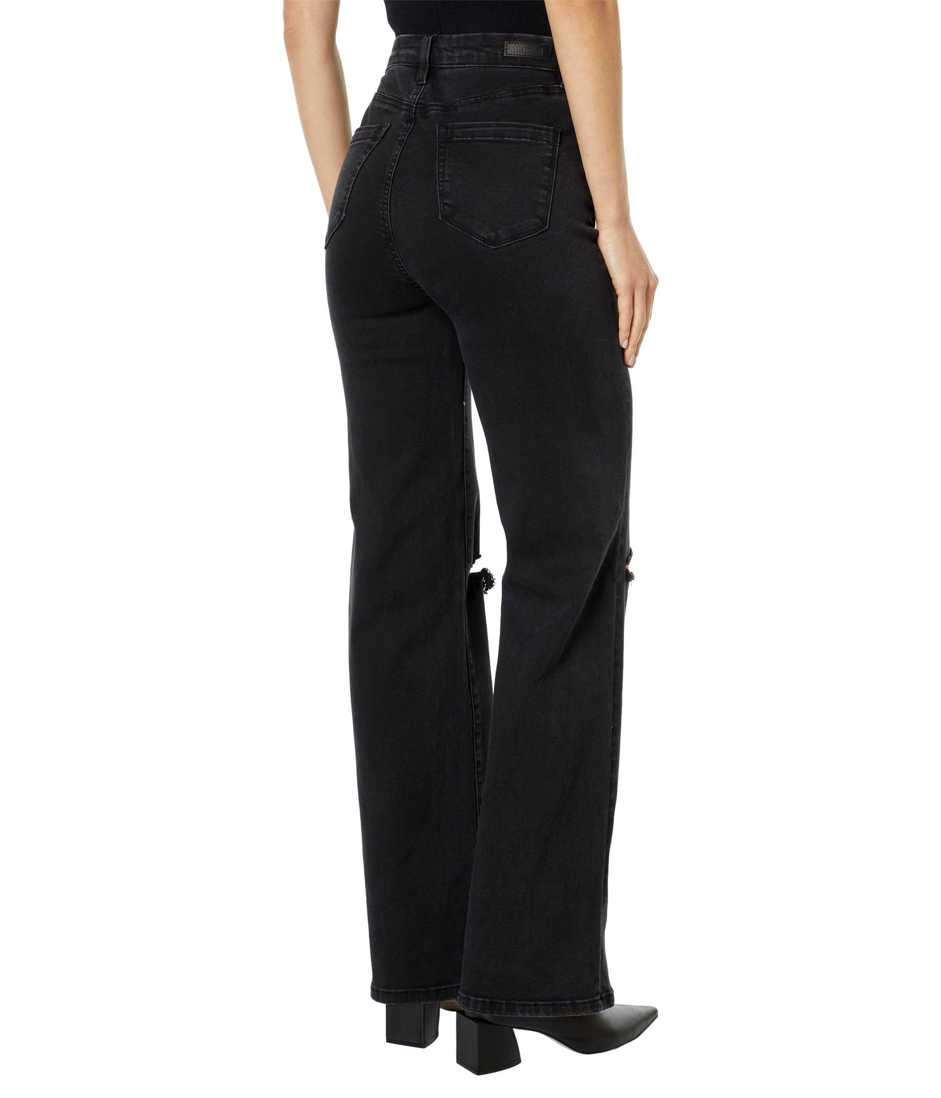Blank NYC Denim Franklin Wide Leg Jeans With Rips At Knee In Justified in  Black | Lyst