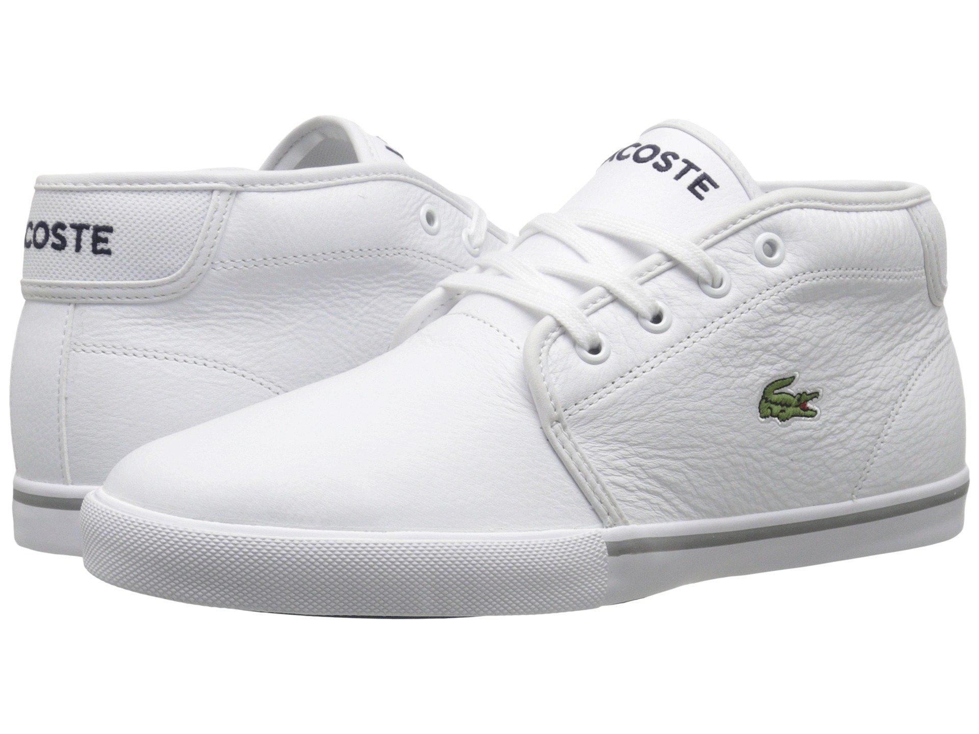 lacoste ampthill white leather