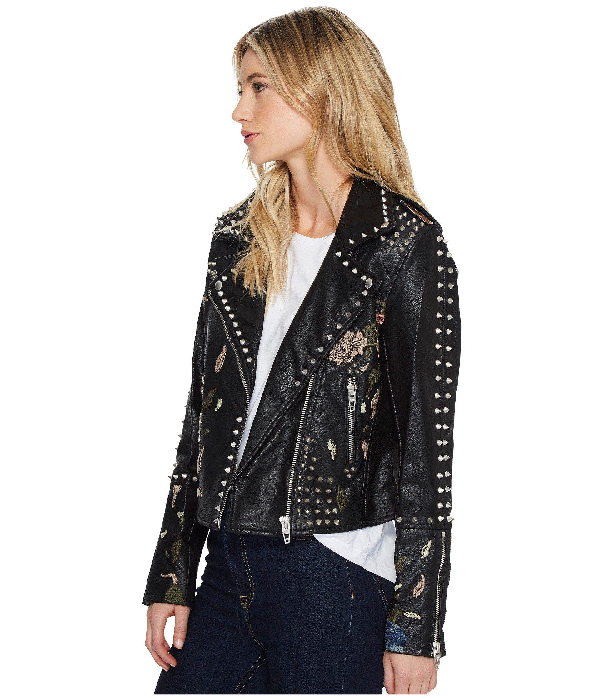 Studded Embroidered Leather Jacket Pictures