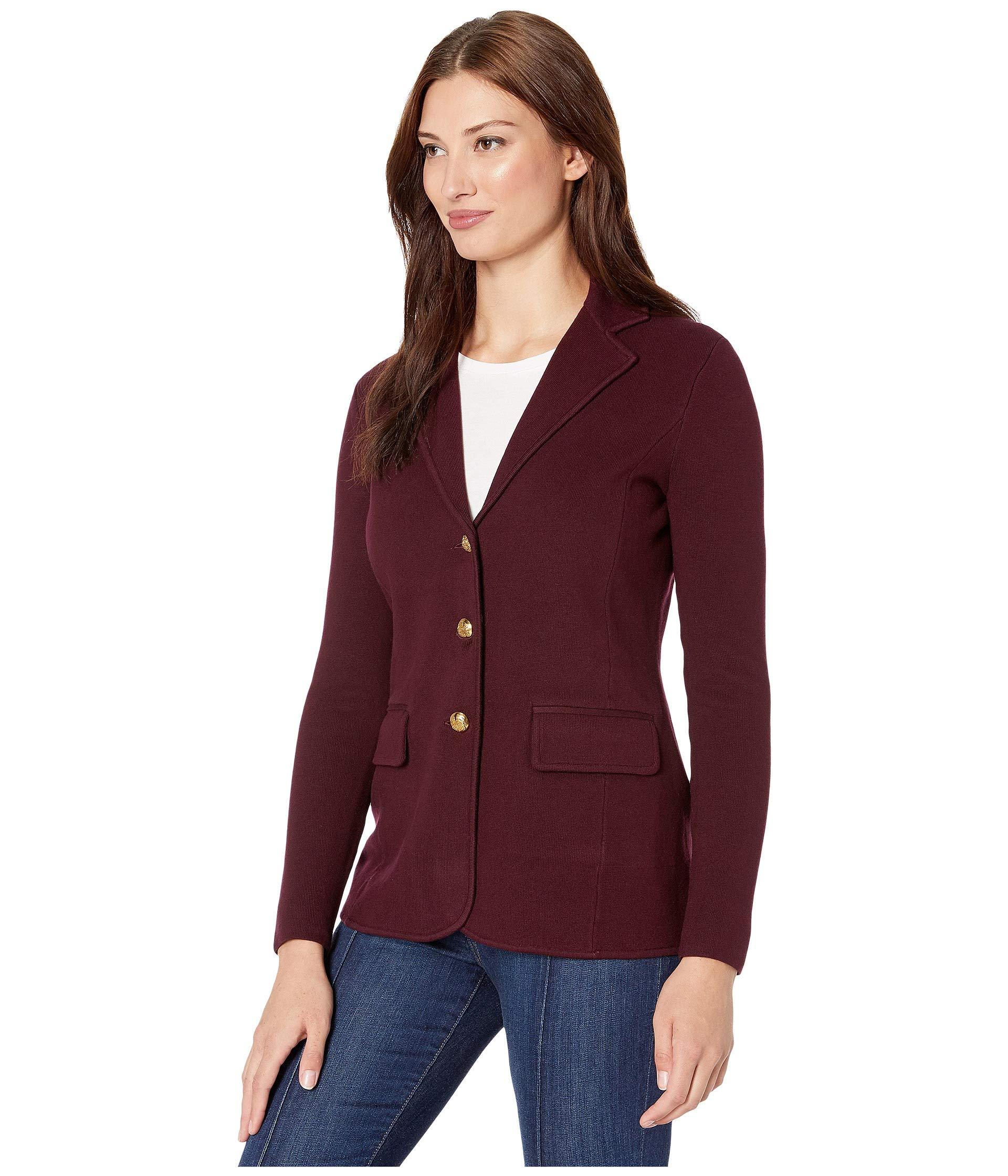 Lauren by Ralph Lauren Sweater Knit Blazer in Red | Lyst