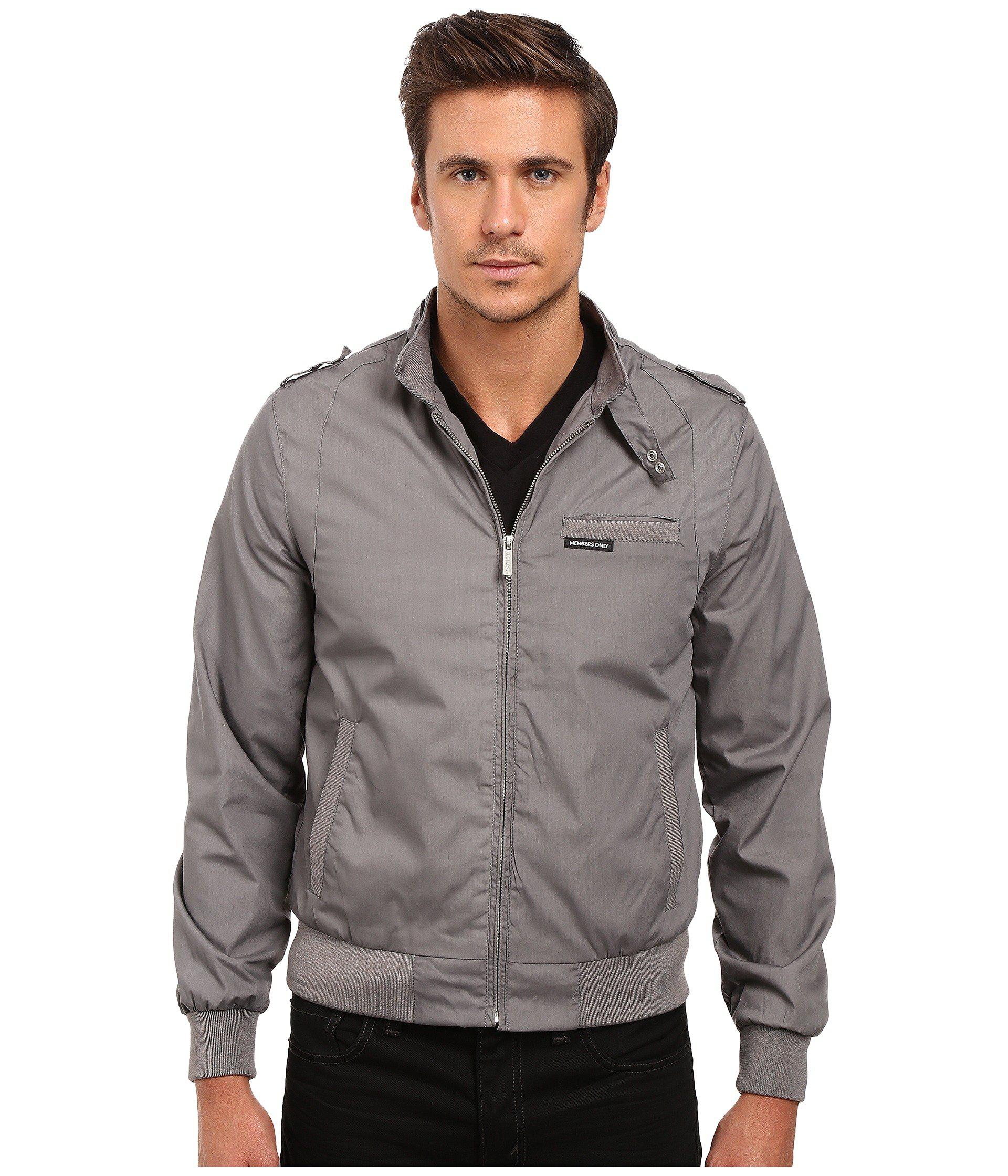 Members Only Cotton Iconic Racer Jacket in Grey (Gray) for Men | Lyst