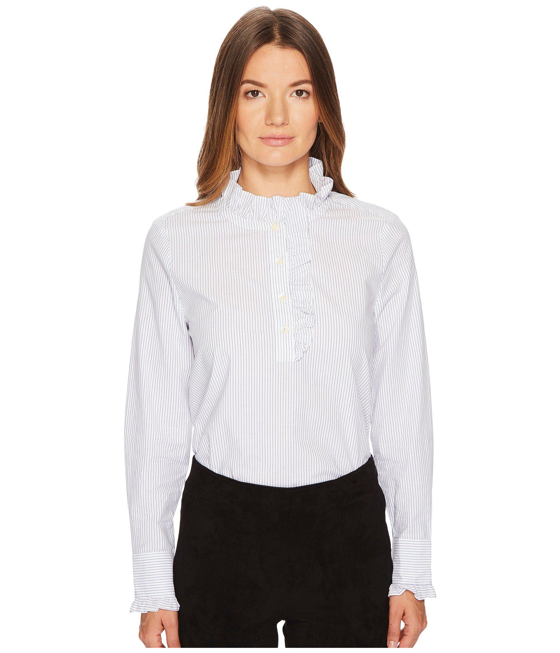 ruffle neck white shirt