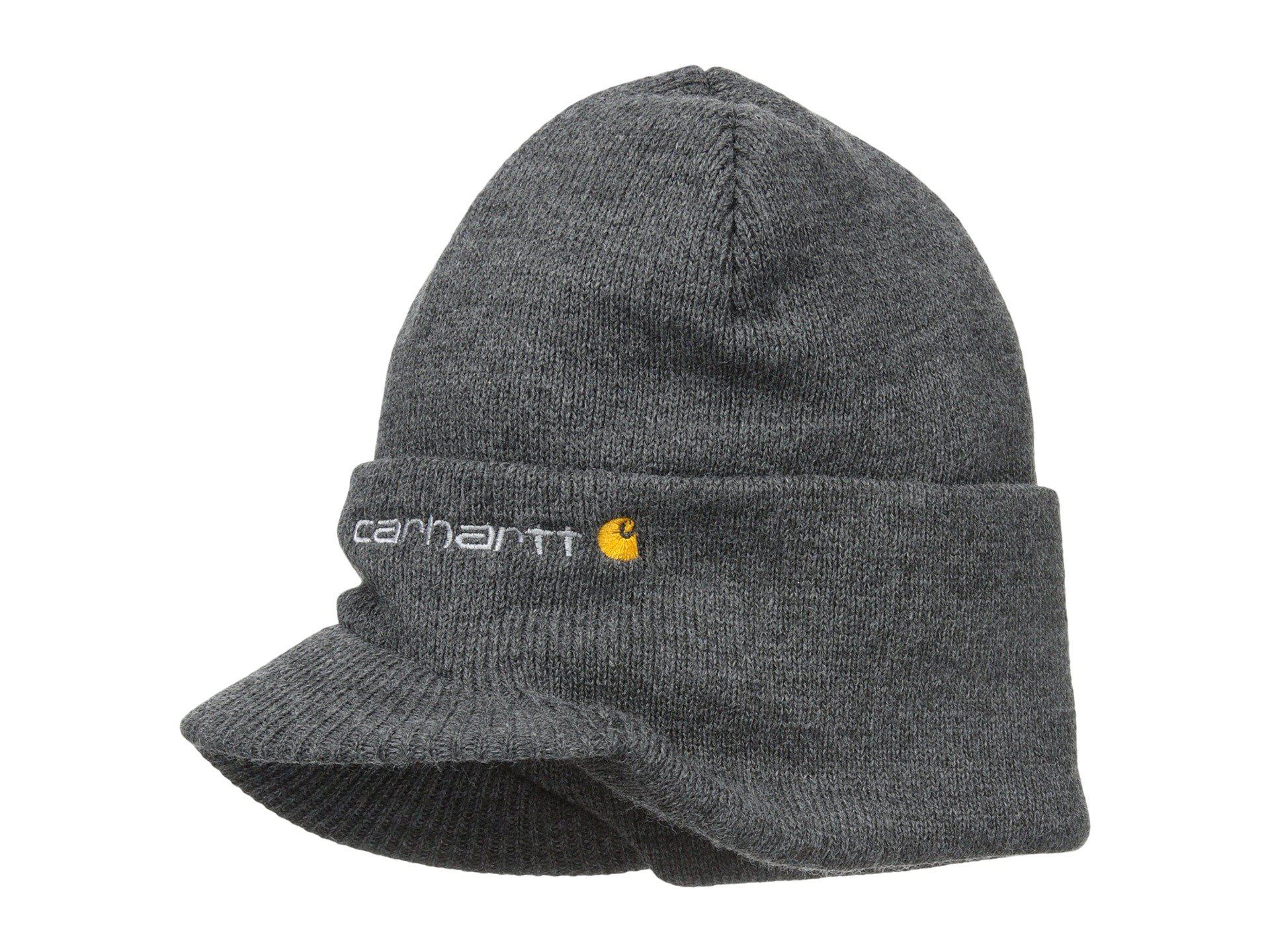 Carhartt Knit Hat With Visor (coal Heather) Caps in Black for Men Lyst
