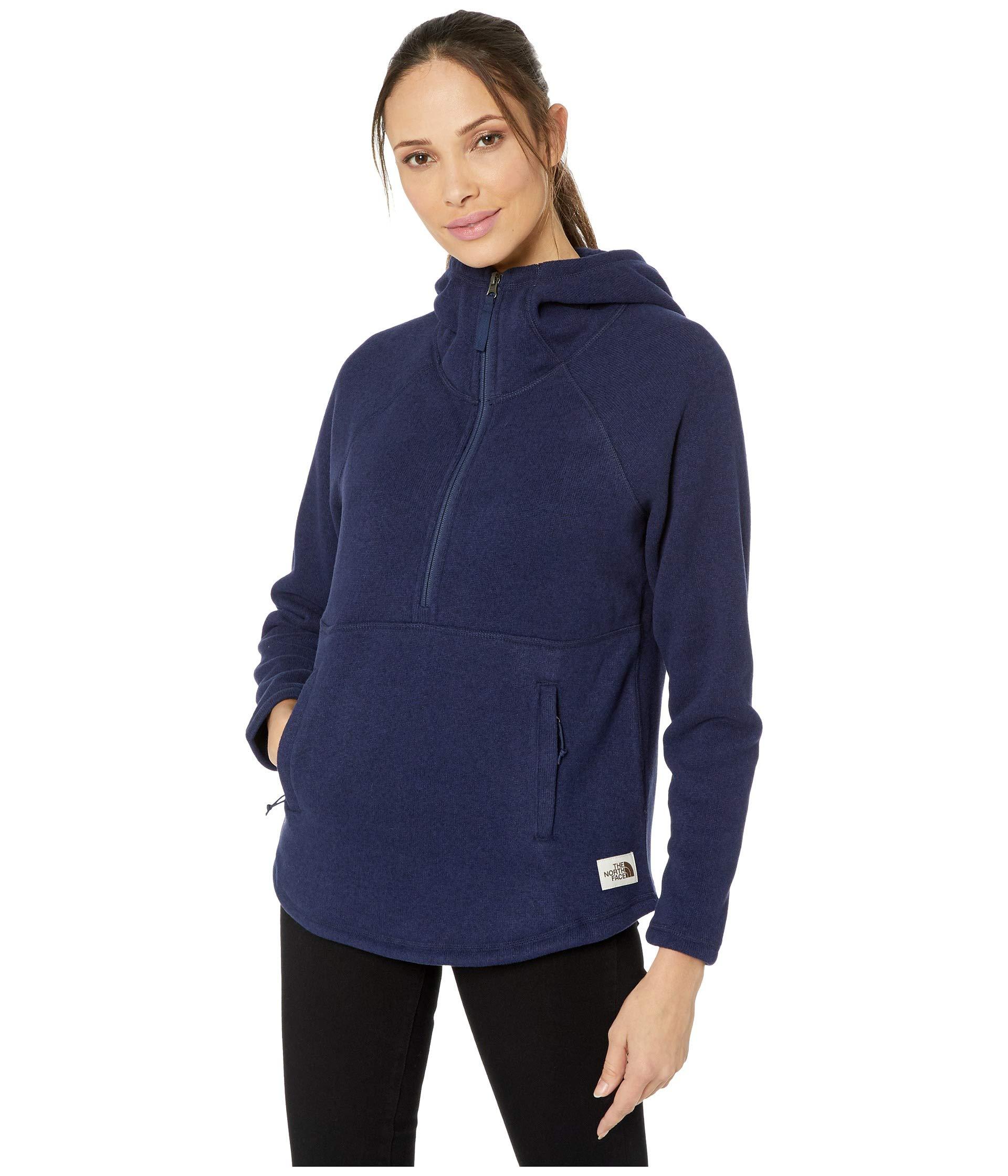 The North Face Fleece Crescent Hooded Pullover in Blue - Lyst