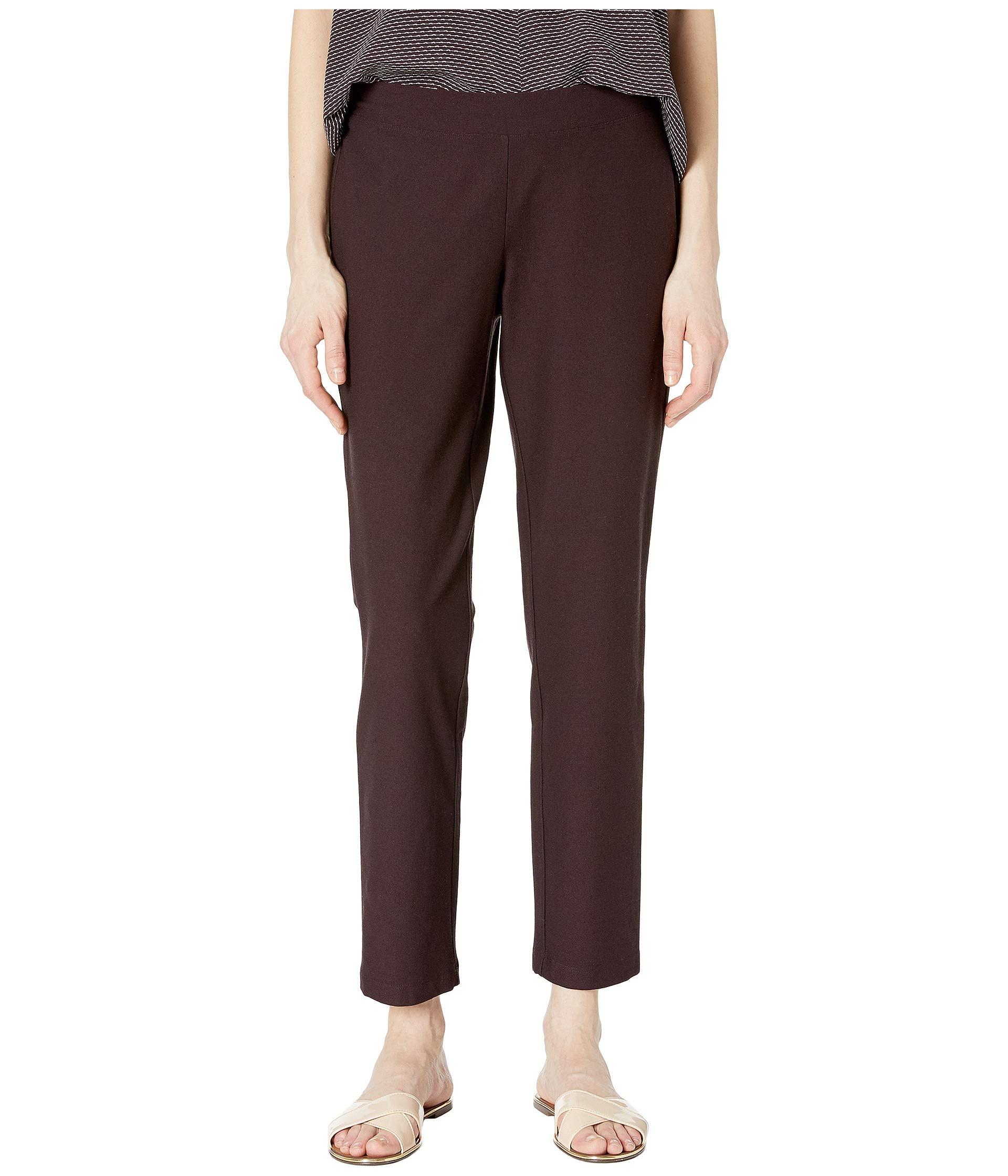 Synthetic Slim Ankle Pants (cassis 