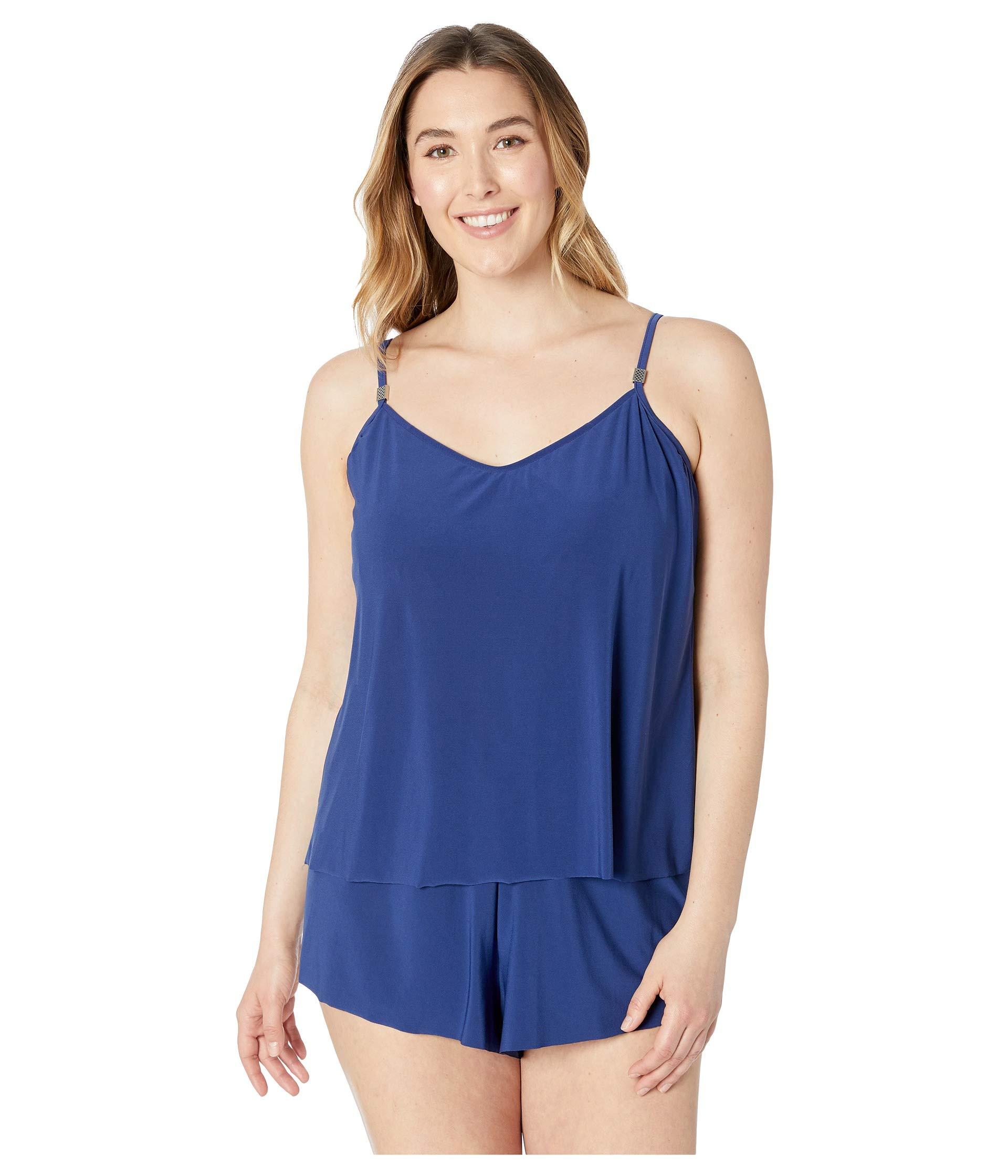 Magicsuit Synthetic Plus Size Solid Mila Romper Onepiece in Navy (Blue
