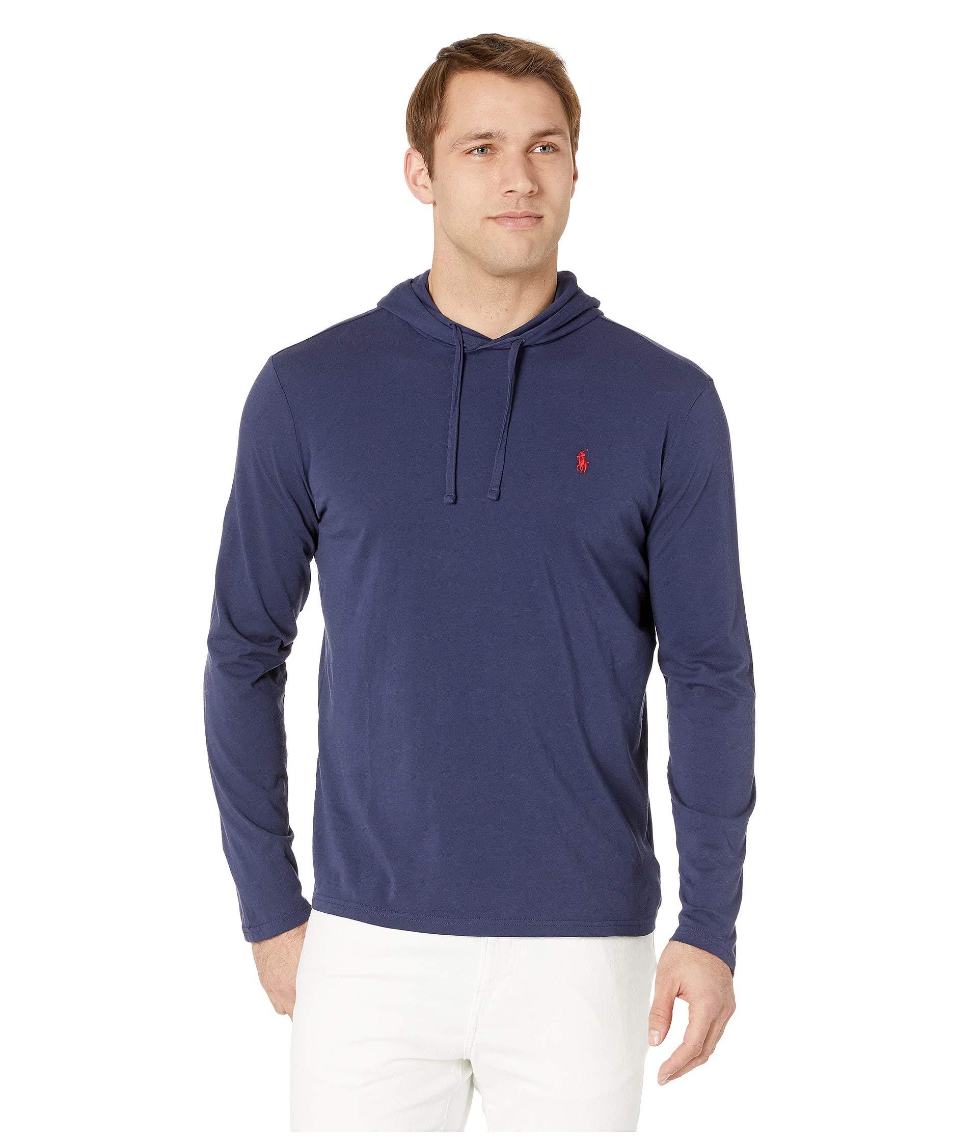 Lyst - Polo Ralph Lauren Hooded Jersey T-shirt (polo Black) Men's T ...