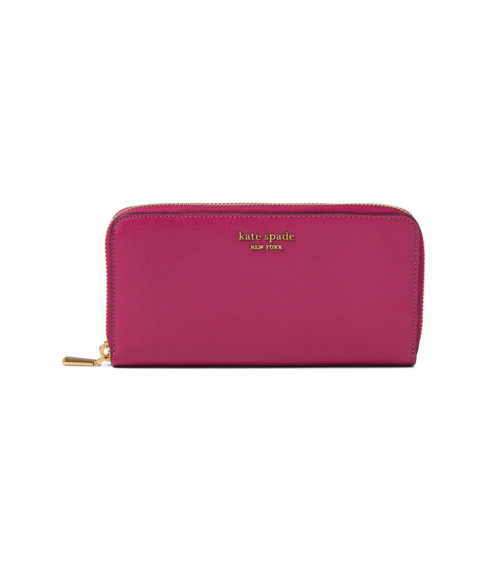 Kate Spade Morgan Saffiano Leather Zip Around Continental Wallet in Red ...