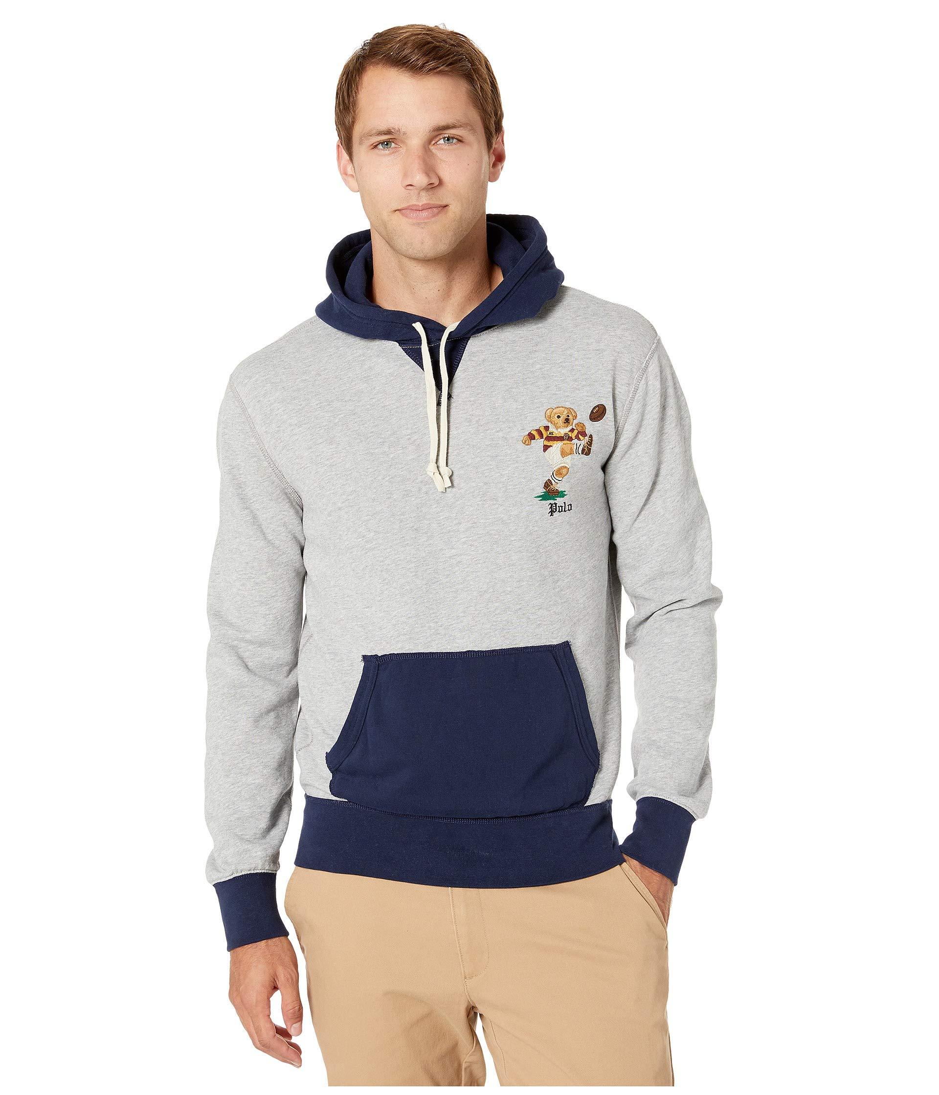 rugby bear fleece hoodie