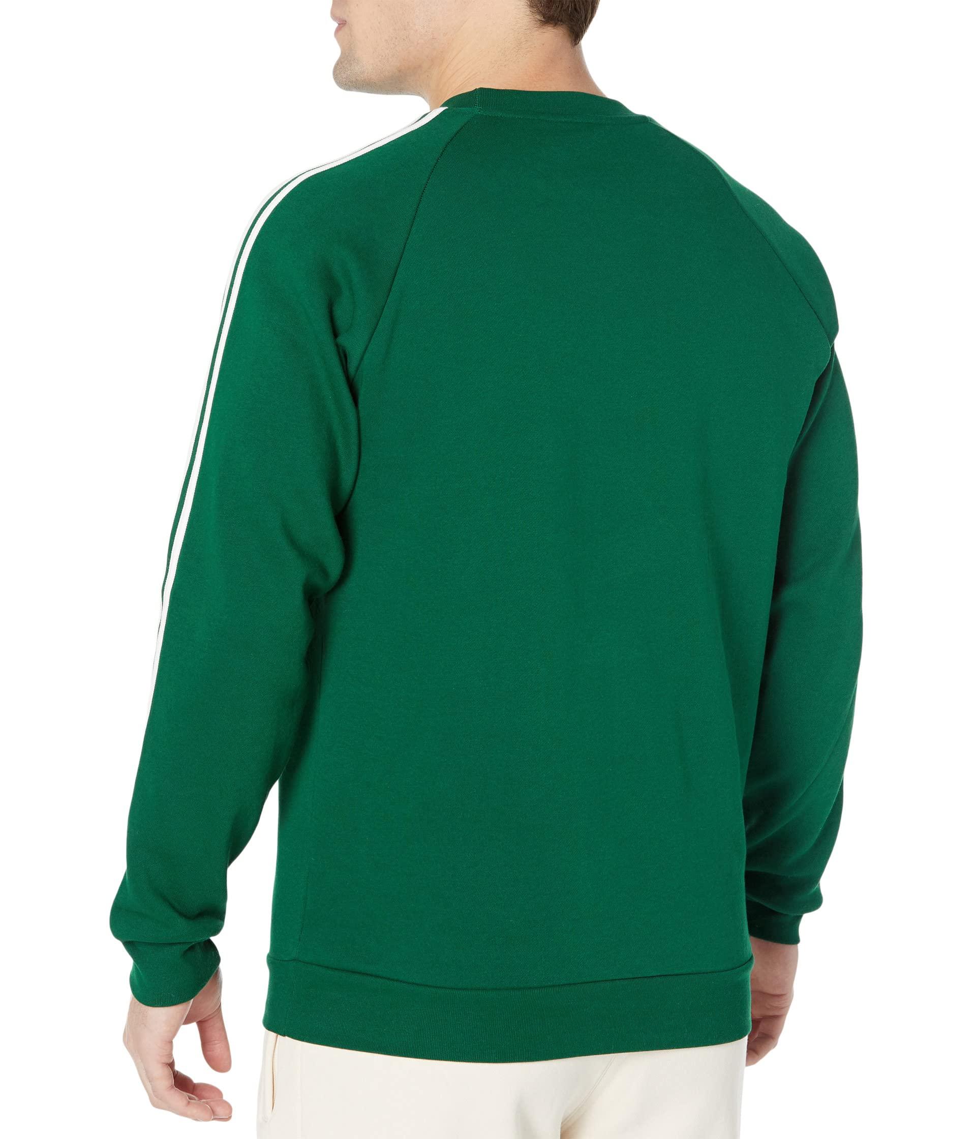 adidas Originals 3-stripes Crew Sweatshirt in Green for Men | Lyst