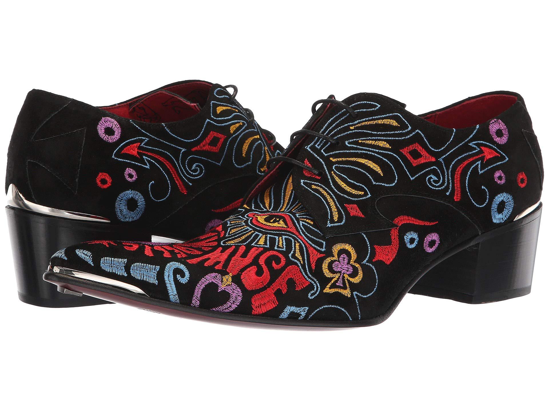 Jeffery West Sylvian Psychedelic Muse Embroidered Gibson Shoe (black Suede)  Men's Boots for Men | Lyst