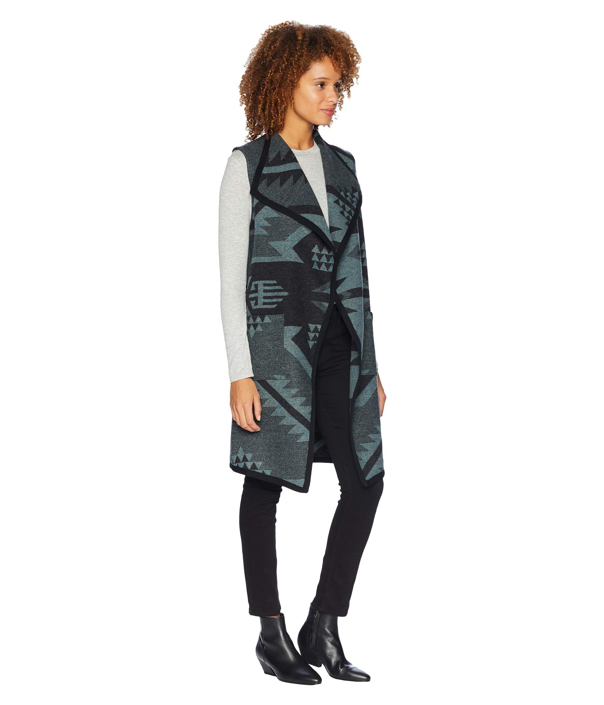 Pendleton Carly Long Wool Vest (big Blue Desert Sky Jacquard) Women's Vest  | Lyst