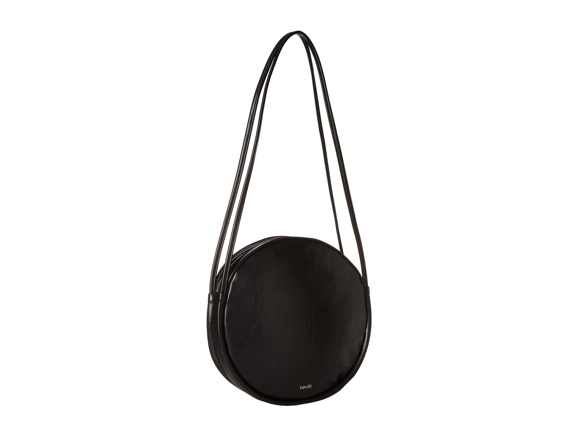 black leather circle bag