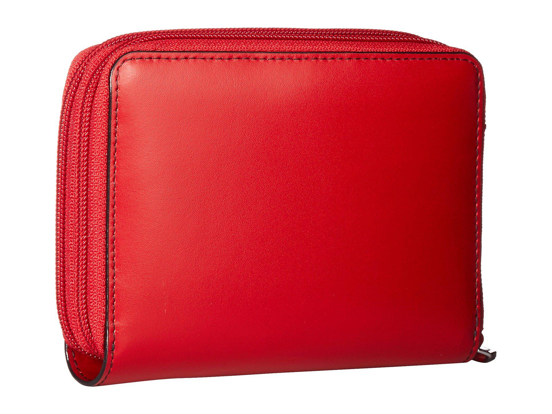 Lodis Leather Audrey Rfid Laney Continental Double Zip Wallet in Red - Lyst