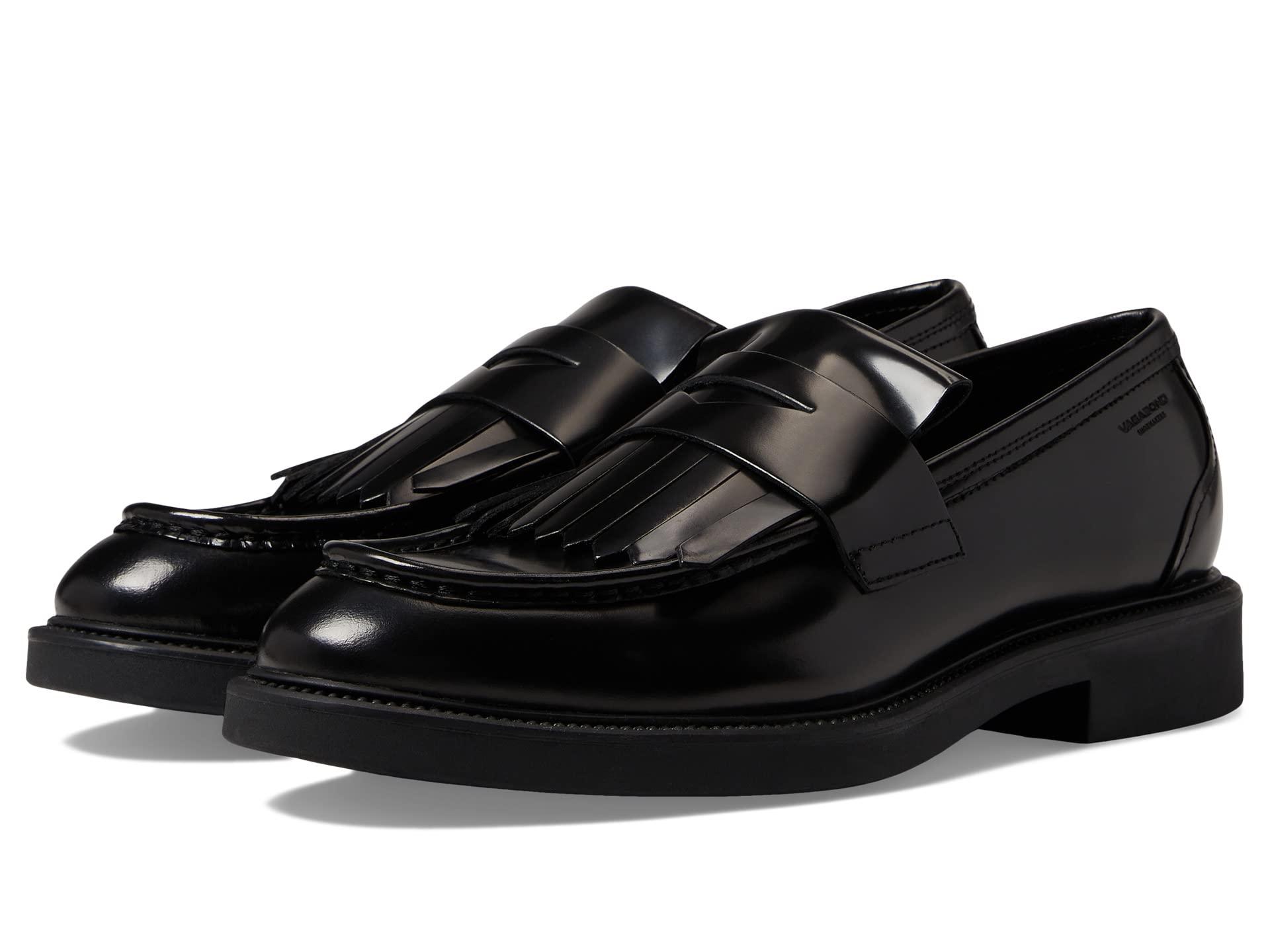 Vagabond Shoemakers Alex Polished Leather Loafer With Fringe in Black ...