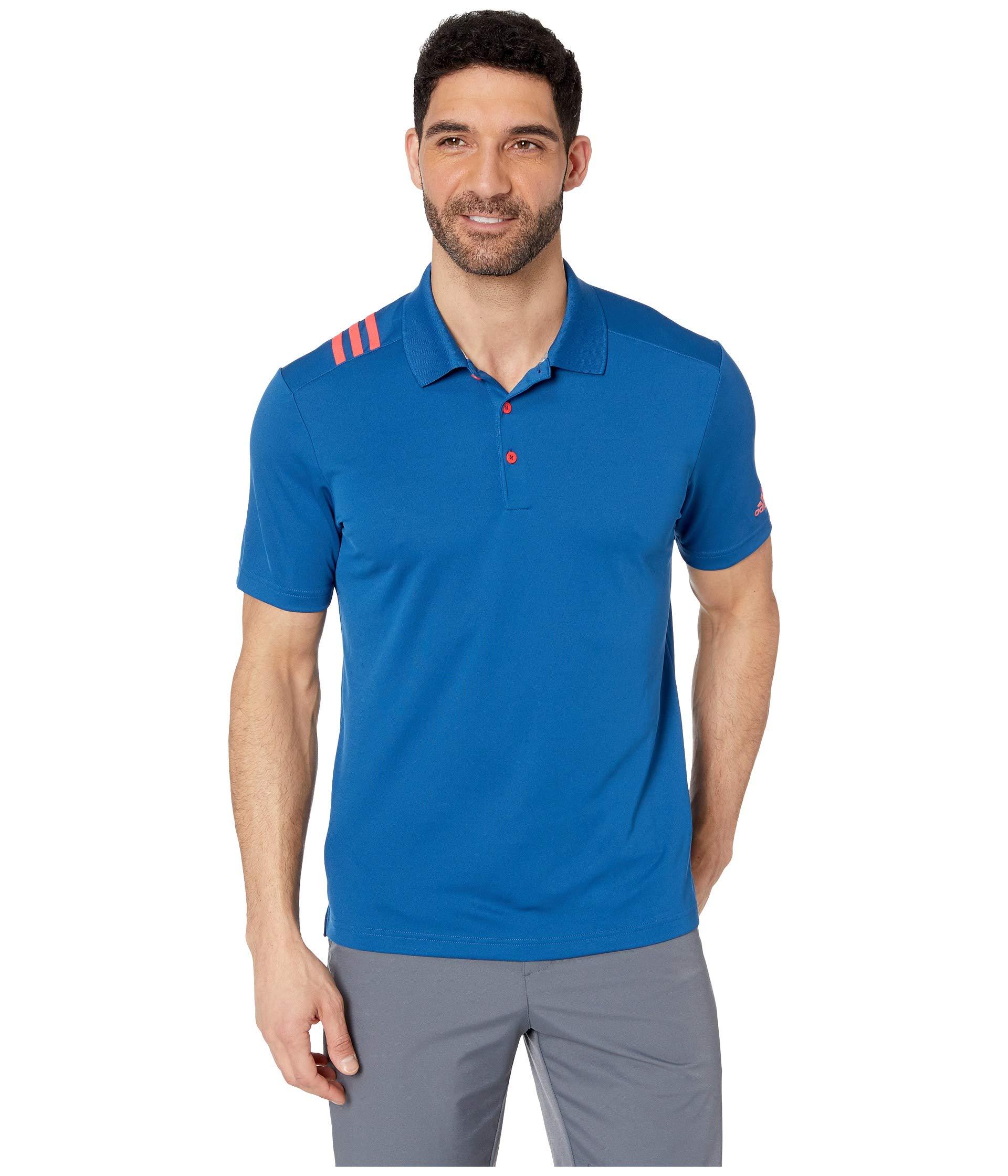 adidas 3 stripe polo shirt mens