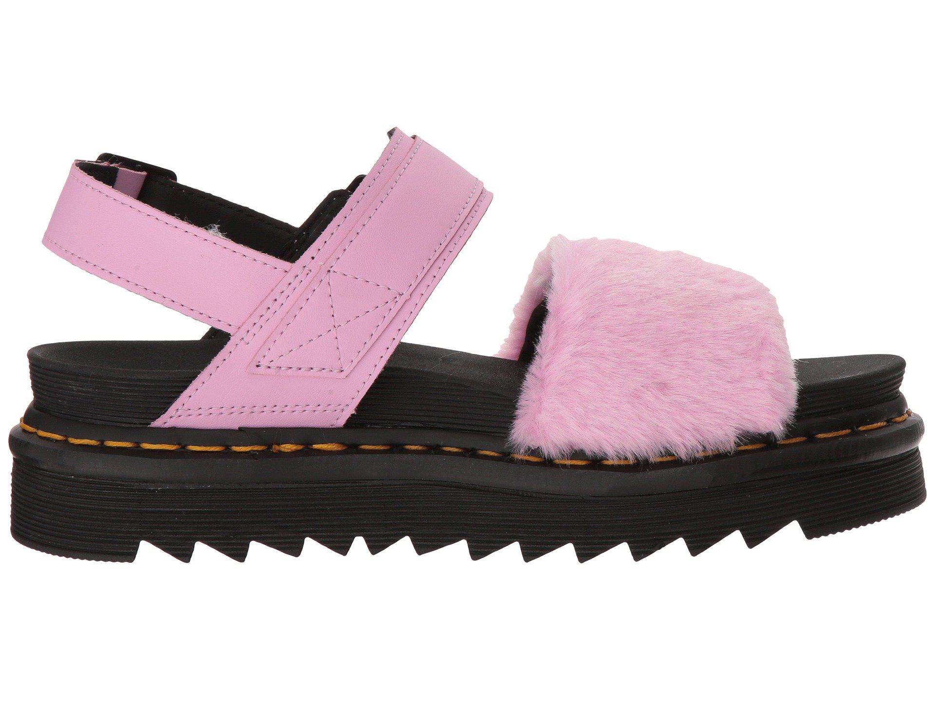 dr martens voss fluffy flat sandals