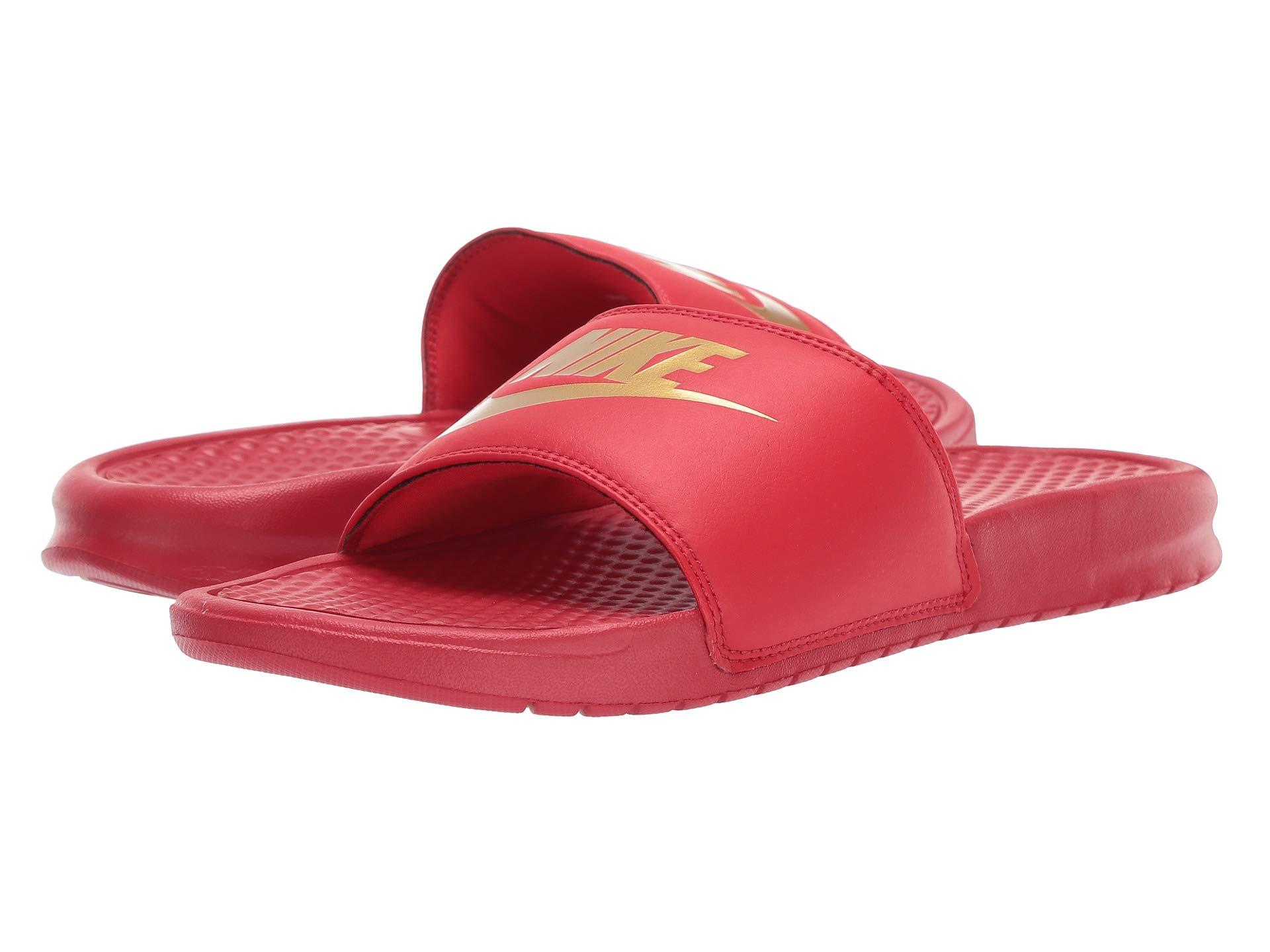 Nike Benassi Just Do It Athletic Sandal in Red for Men | Lyst