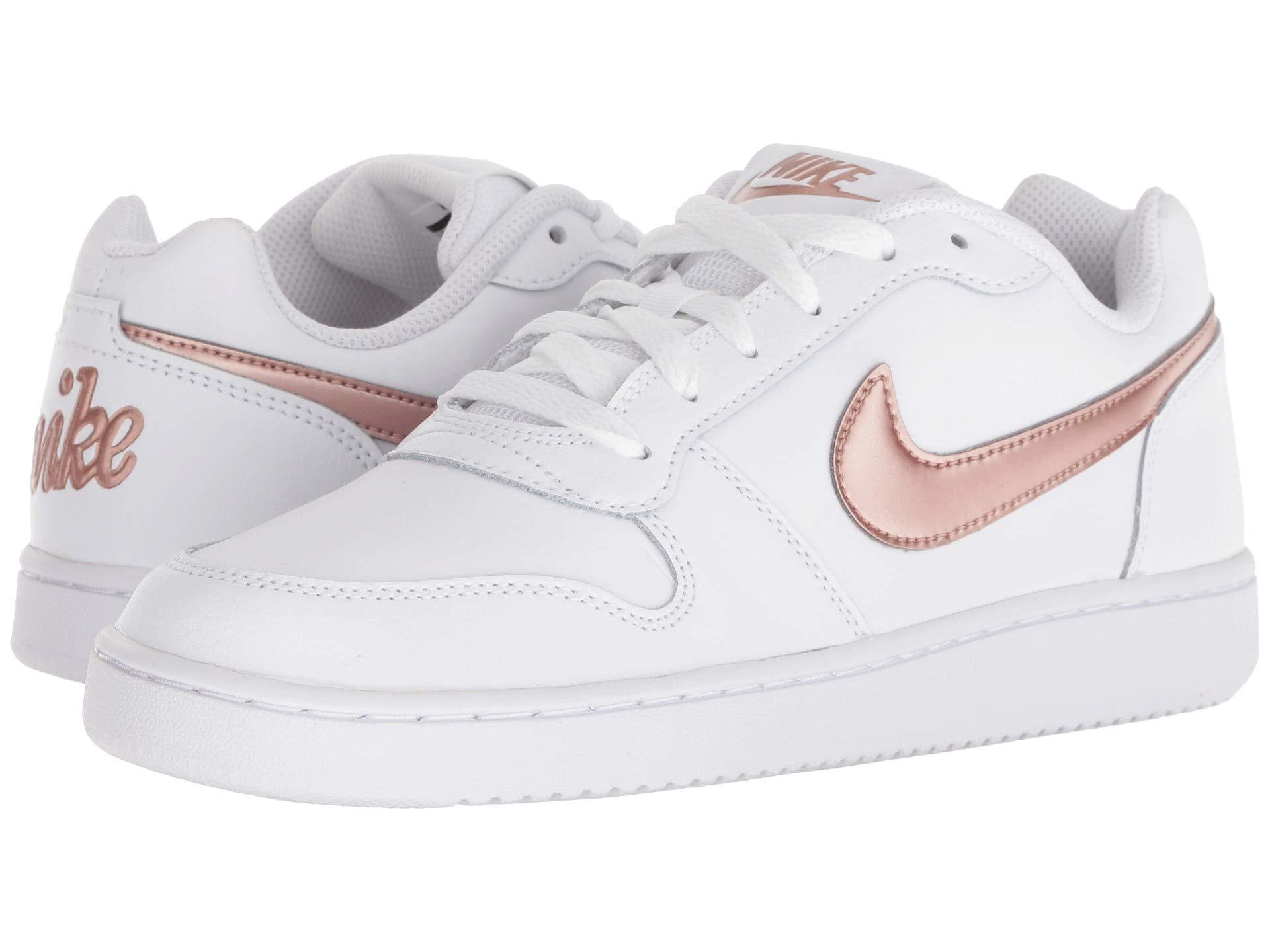 Nike Ebernon Low Sneaker in White/Rose 