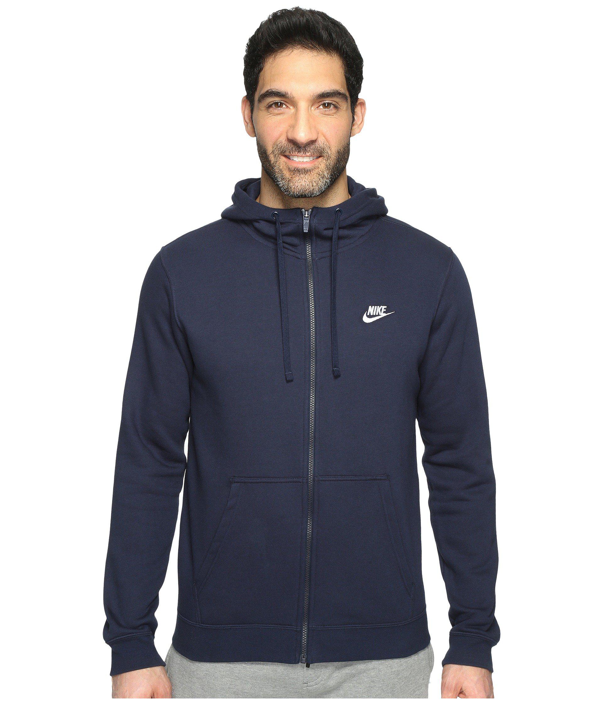 nike zip hoodie blue