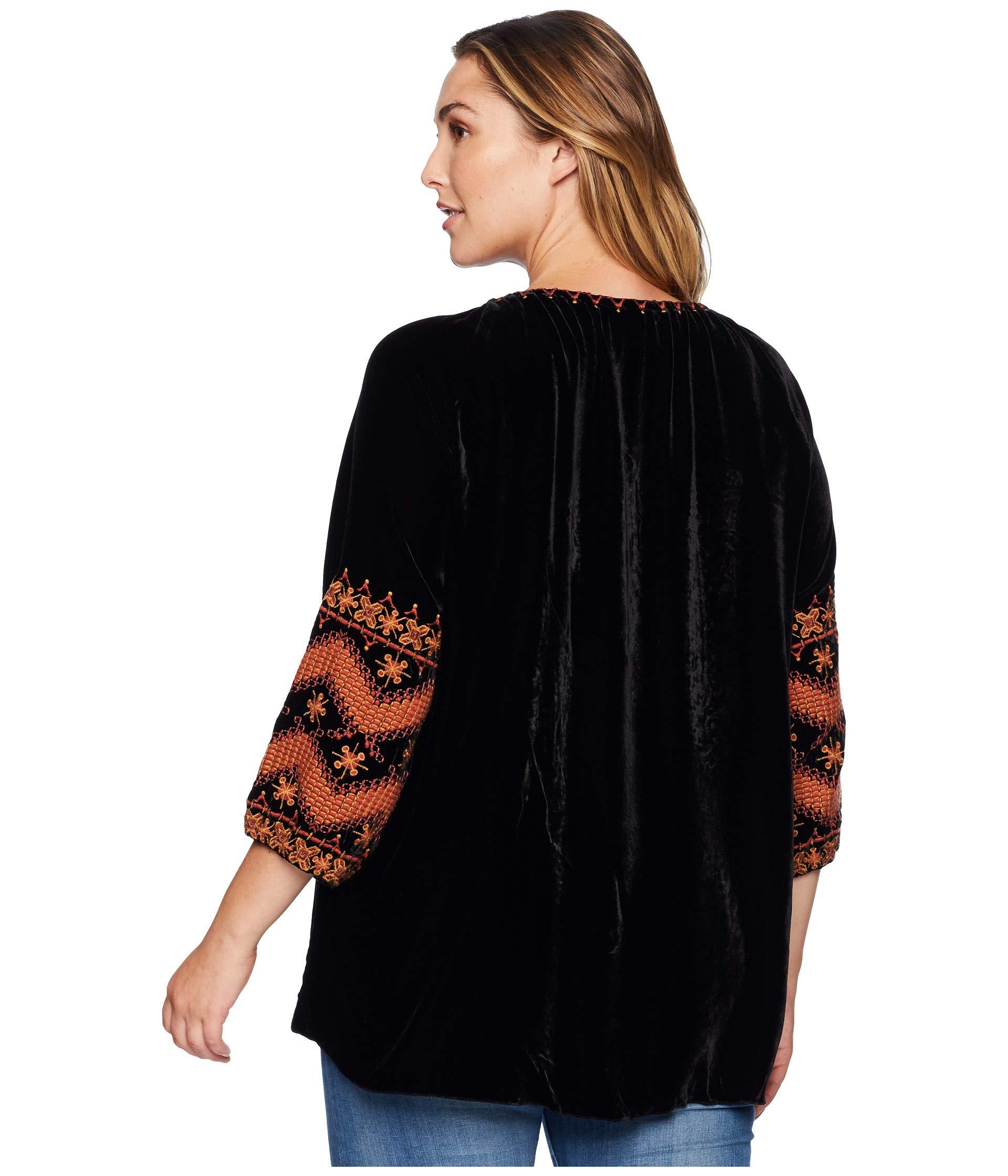 johnny was elim velvet peasant blouse