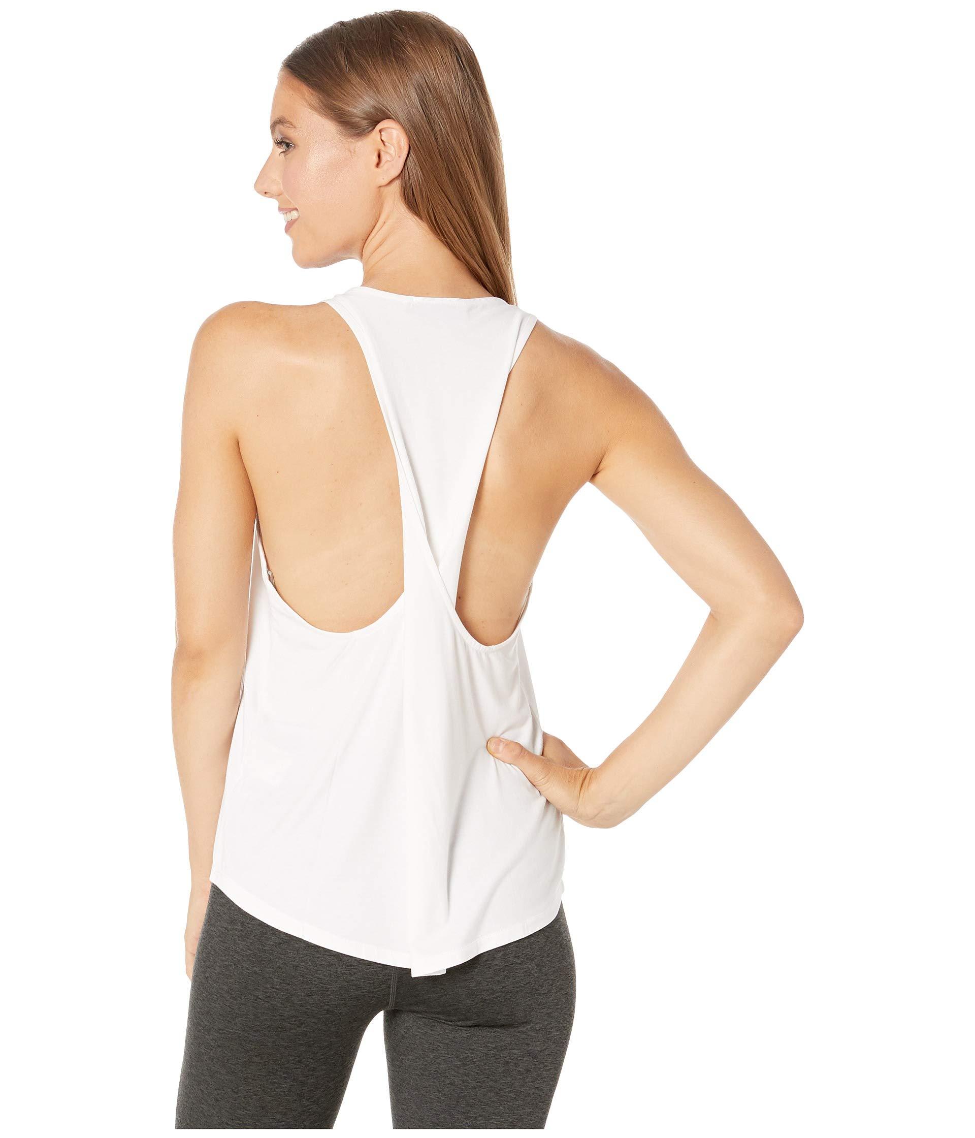tasc Performance Synthetic Twist Back Tank Top in White - Lyst