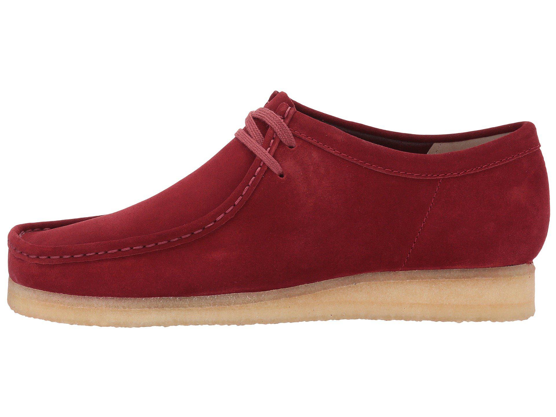 Clarks Leather Wallabee in Red Suede (Red) for Men - Lyst