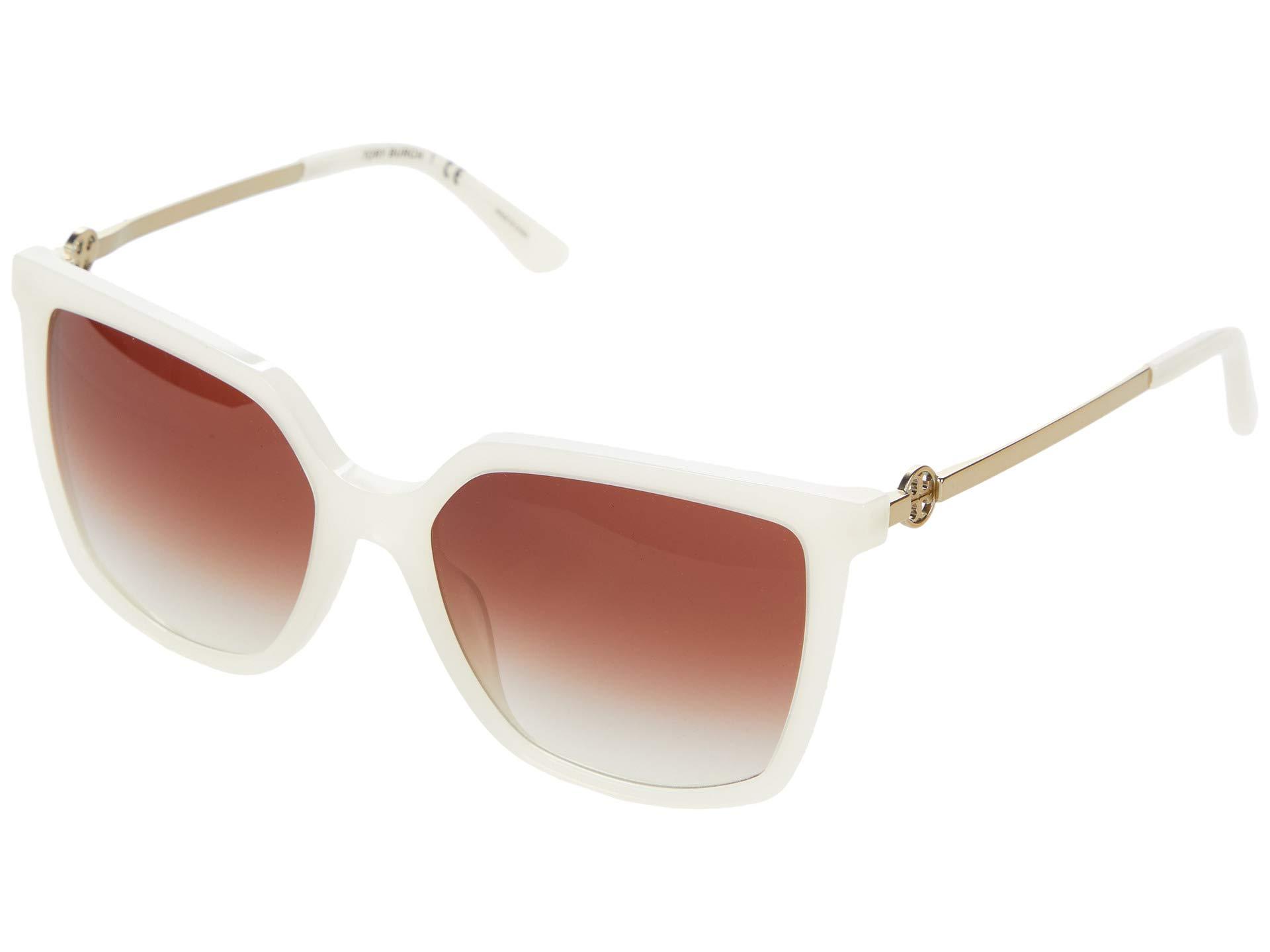 Tory Burch 55 Mm Ty7146 Square Sunglasses in White | Lyst
