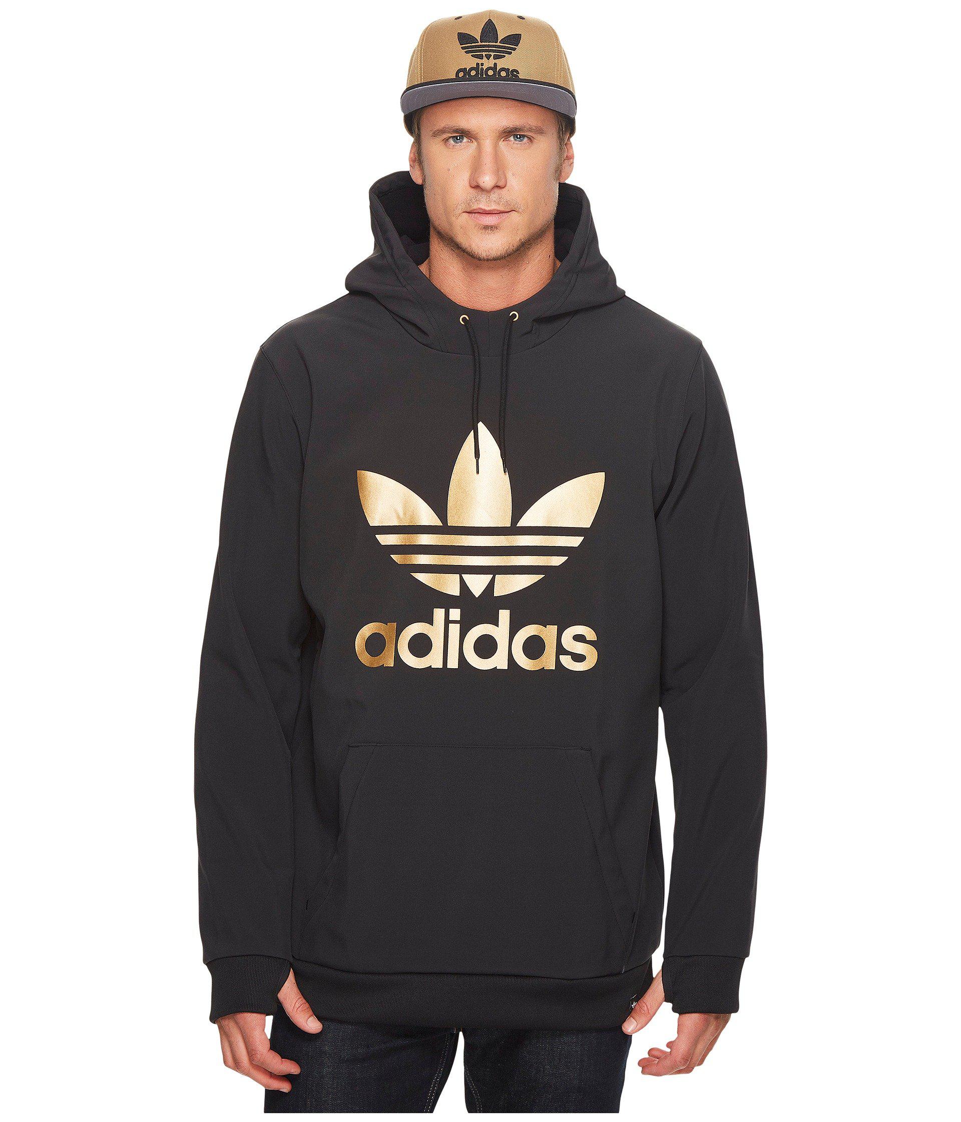 adidas Originals Cotton Team Tech Hoodie in Black for Men - Lyst