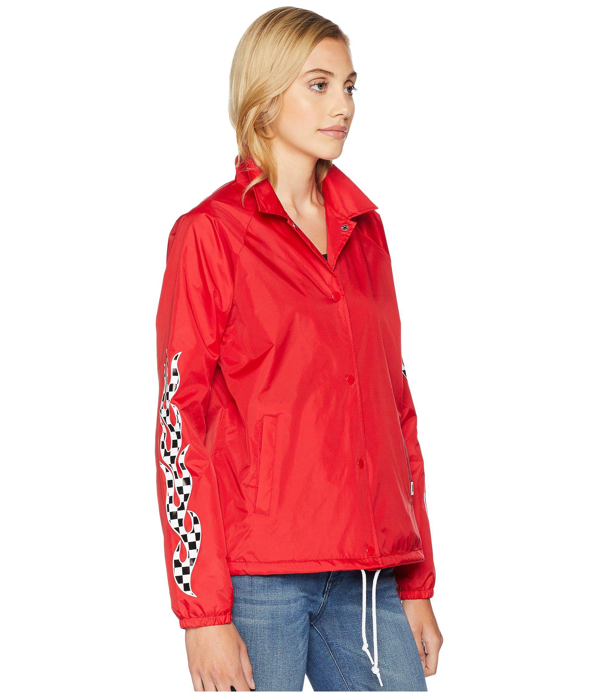 vans checkerboard flame red coaches jacket