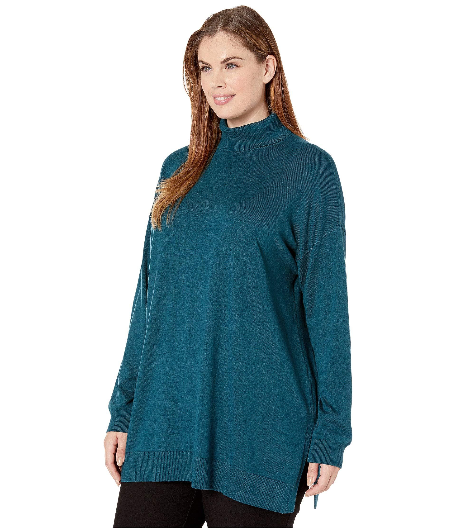 Eileen Fisher Synthetic Plus Size Lightweight Cozy Stretch Turtleneck ...
